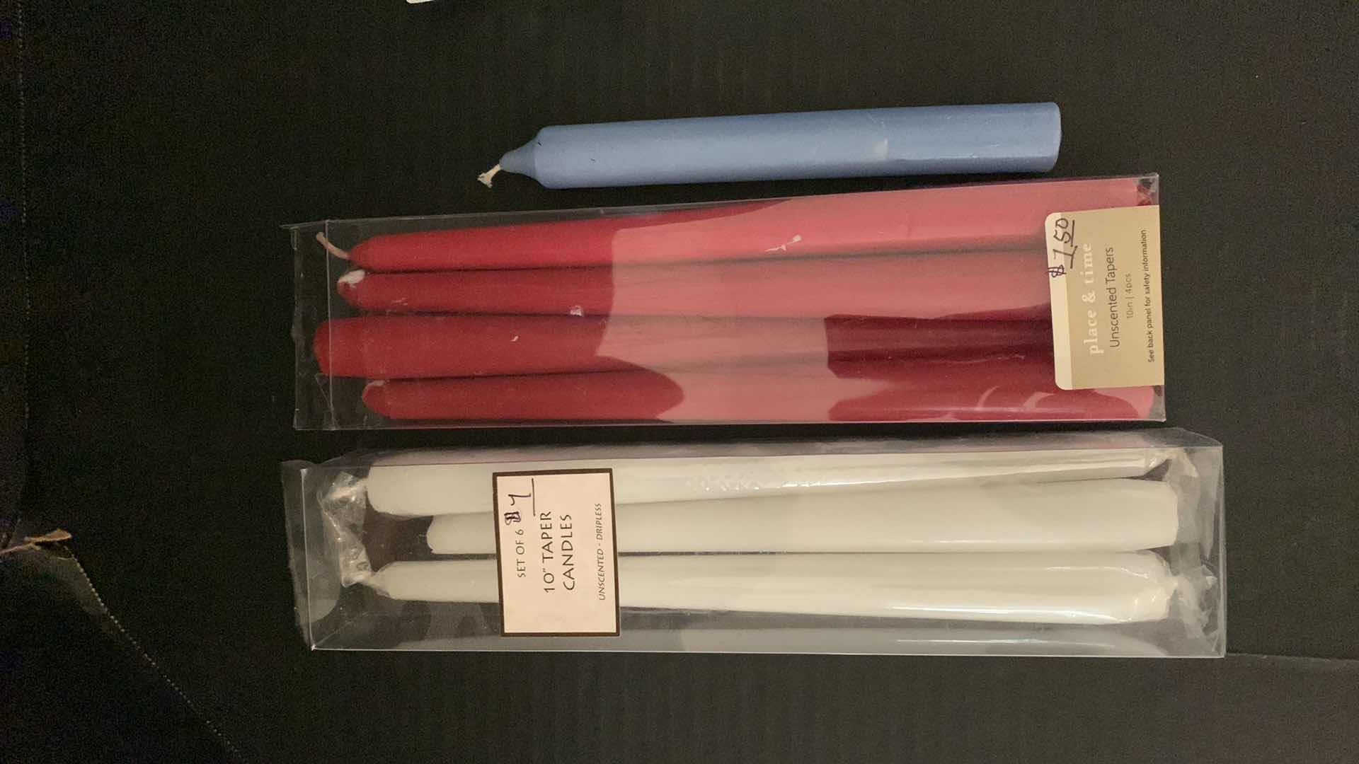 Photo 1 of 10 CANDLES WITH 2 PLASTIC LILY CANDLEHOLDERS