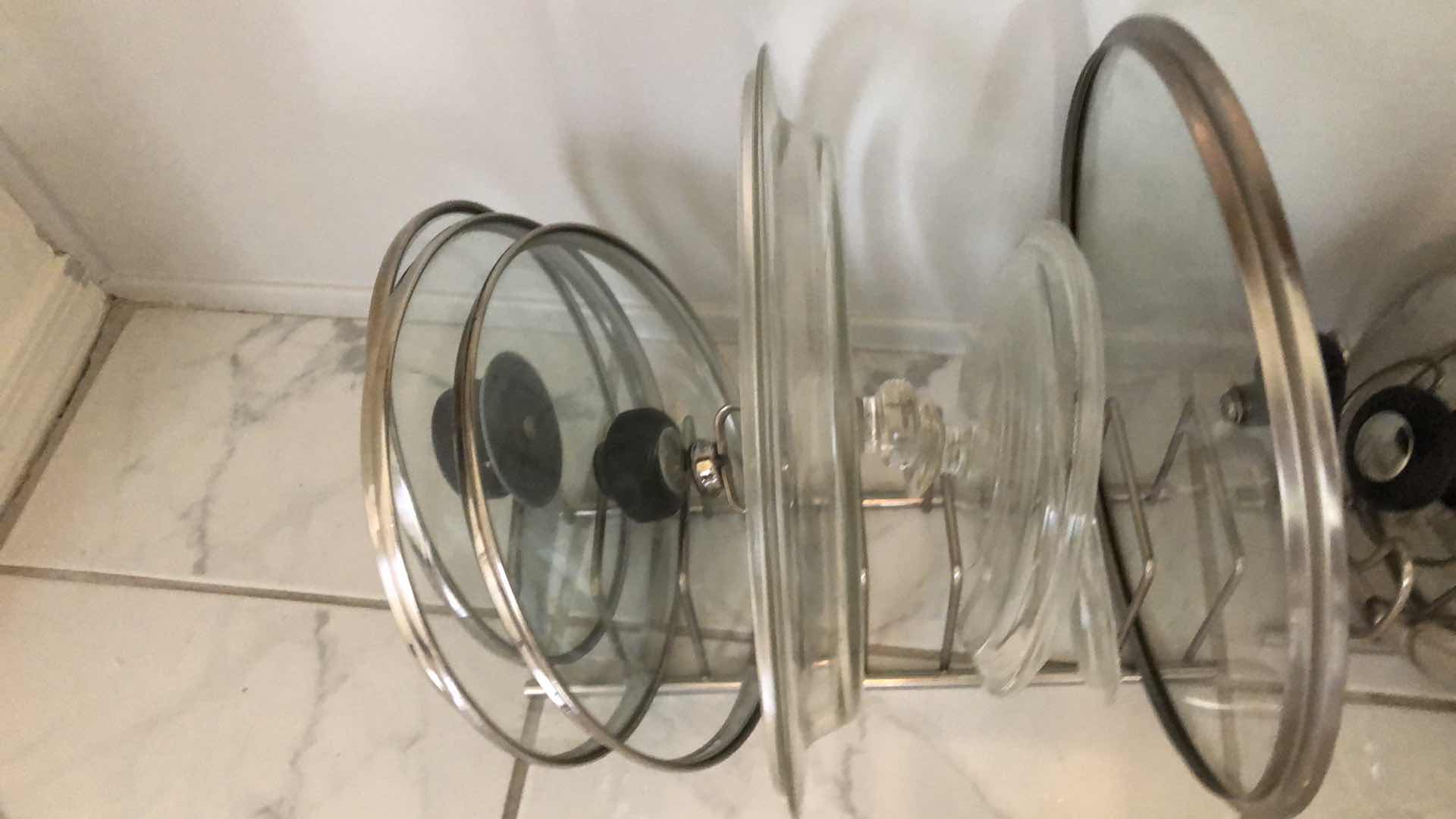 Photo 1 of POT LIDS AND HOLDER