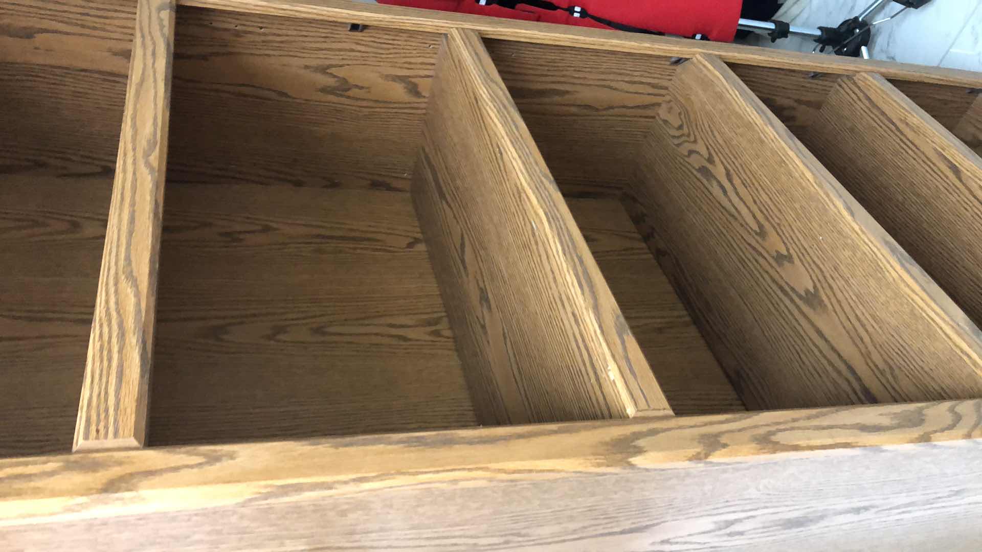 Photo 1 of WOODEN SHELVING UNIT