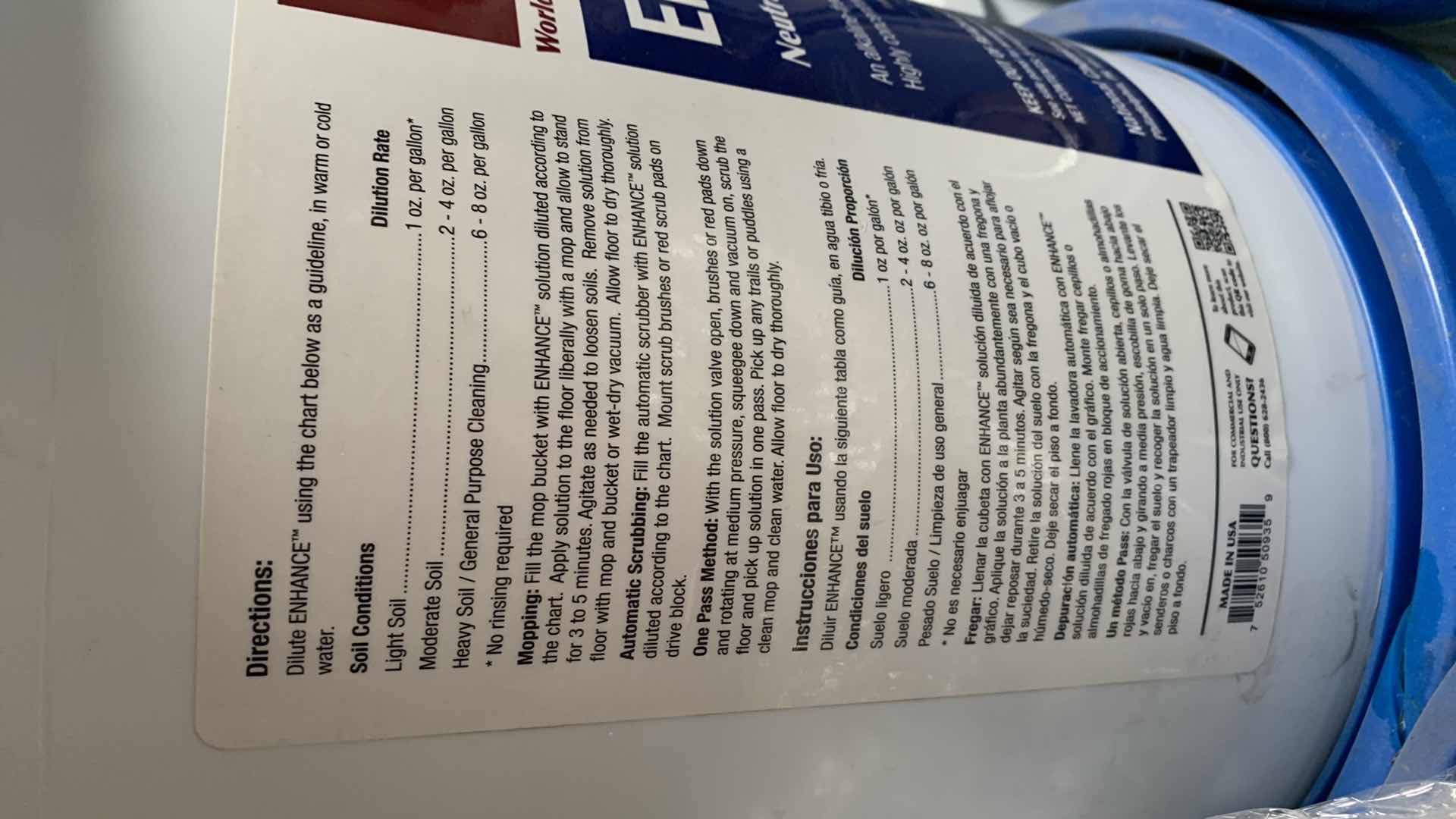 Photo 1 of 1-ENHANCE NEUTRAL FLOOR CLEANER  5 GALLON