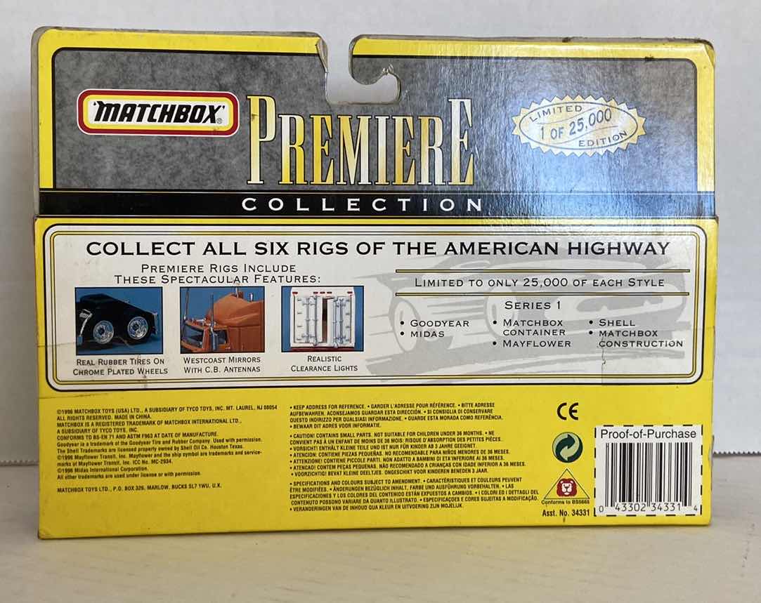 Photo 1 of MATCHBOX PREMIERE RIGS SERIES 1 SHELL TANKER TRUCK MACK CH600T