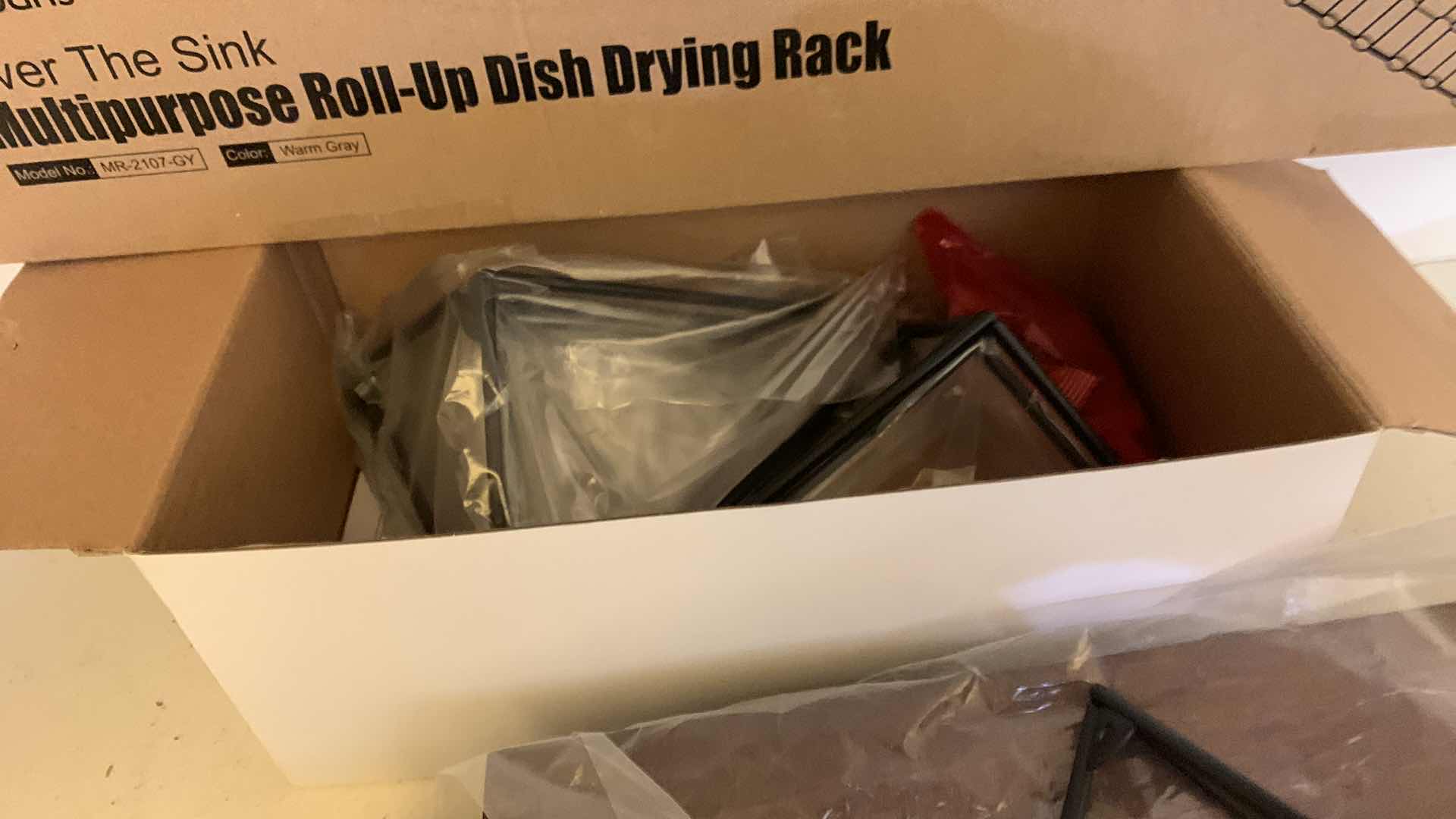 Photo 1 of OVER THE SINK ROLL UP DISH RACK AND A 3-WOODEN SHELF UNIT