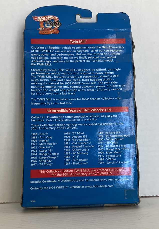 Photo 1 of HOT WHEELS 1969 REPLICA TWIN MILL 30TH ANNIVERSARY