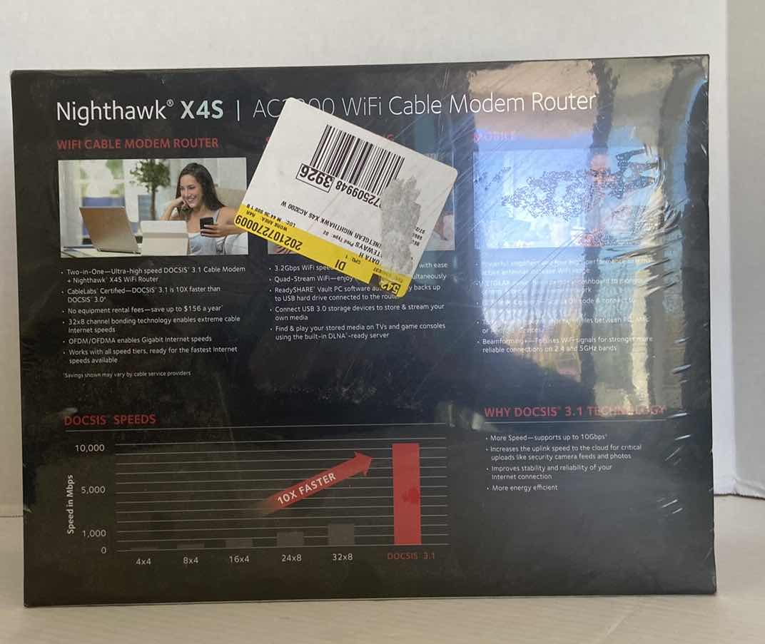 Photo 1 of NETGEAR NIGHTHAWK X4S DOCSIS 3.1CABLE MODEM ROUTER ACS3200