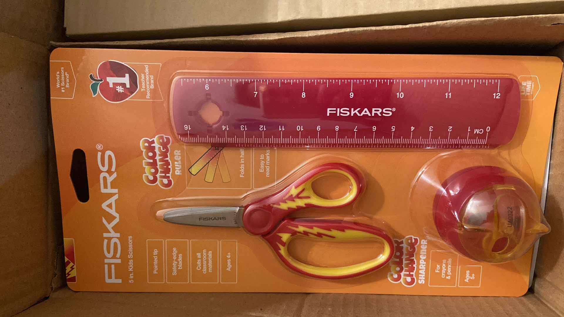 Photo 1 of BOX OF FISKARS SCHOOL SUPPLIES