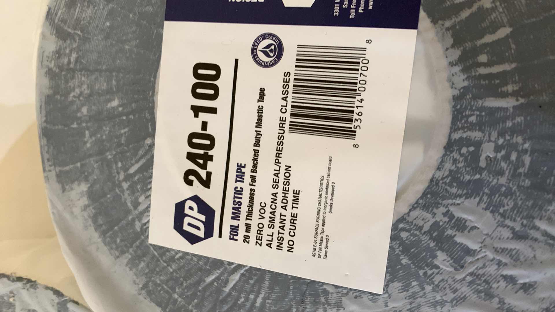 Photo 1 of 5-ROLLS OF DP 240-100 FOIL MASTIC TAPE