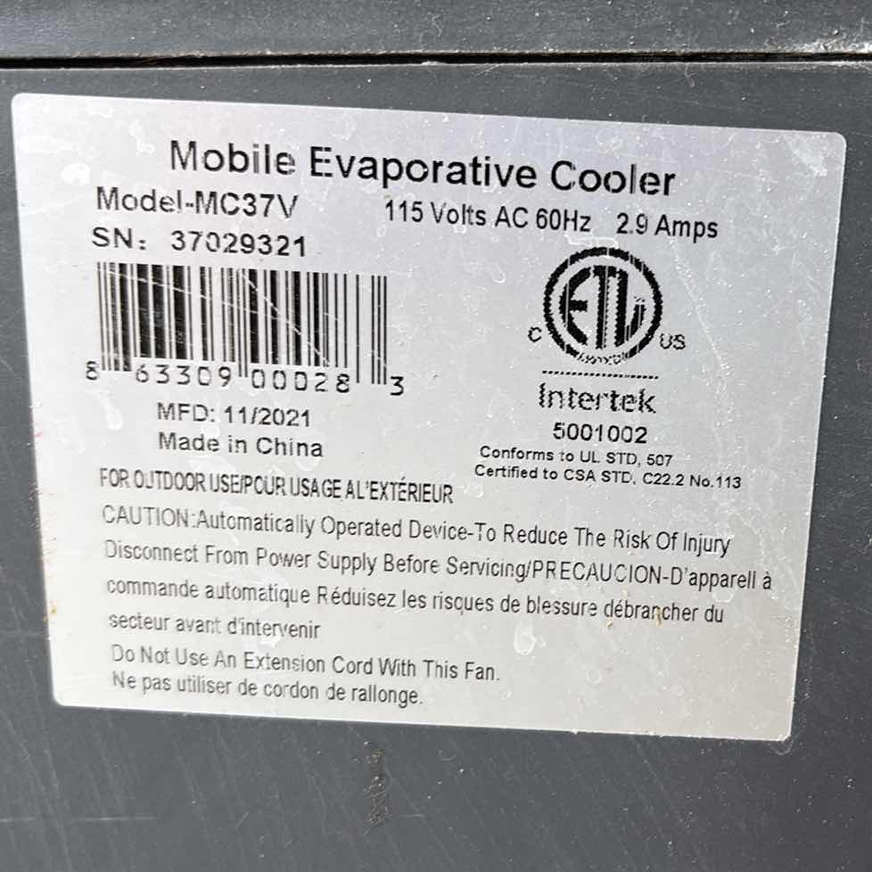 Photo 1 of HESSAIRE PORTABLE EVAPORATIVE COOLER