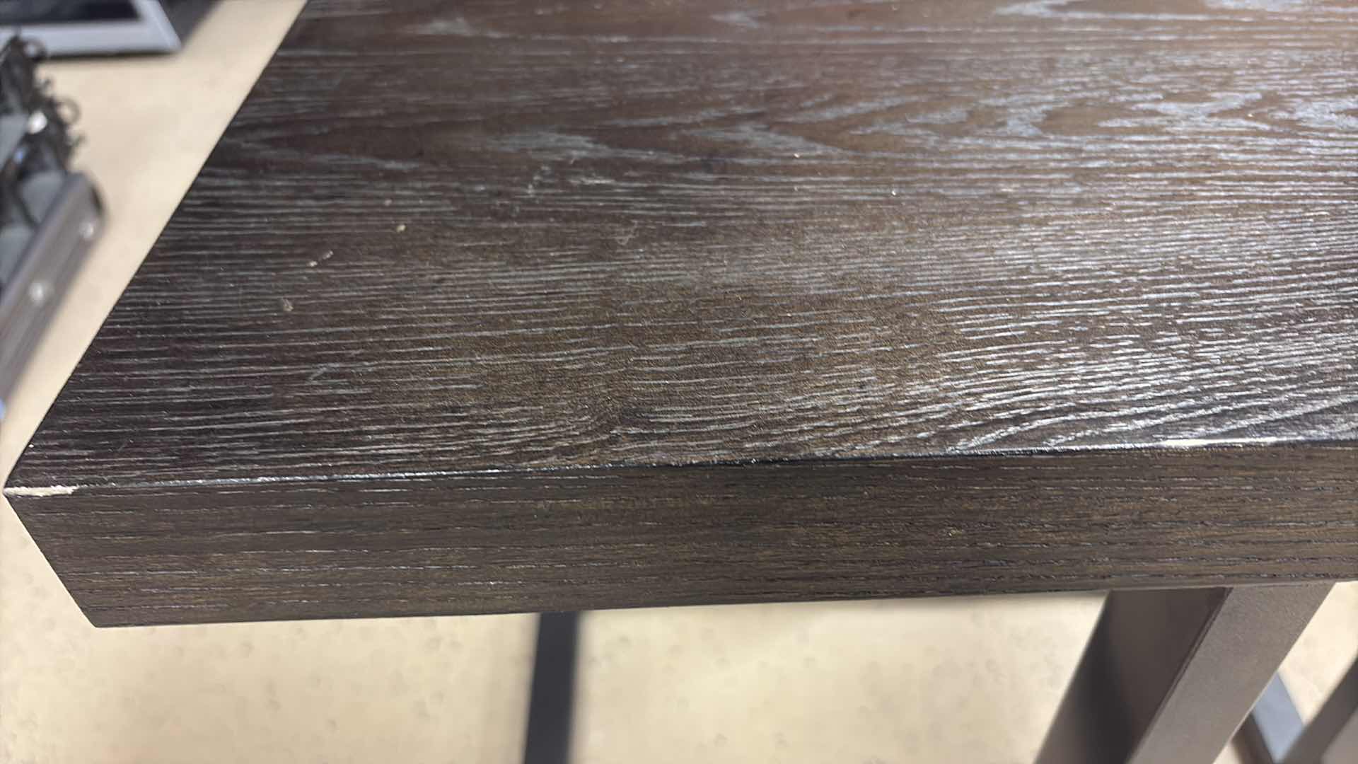 Photo 1 of INDUSTRIAL C-SHAPE SIDE TABLE 24”X 18”X H25”