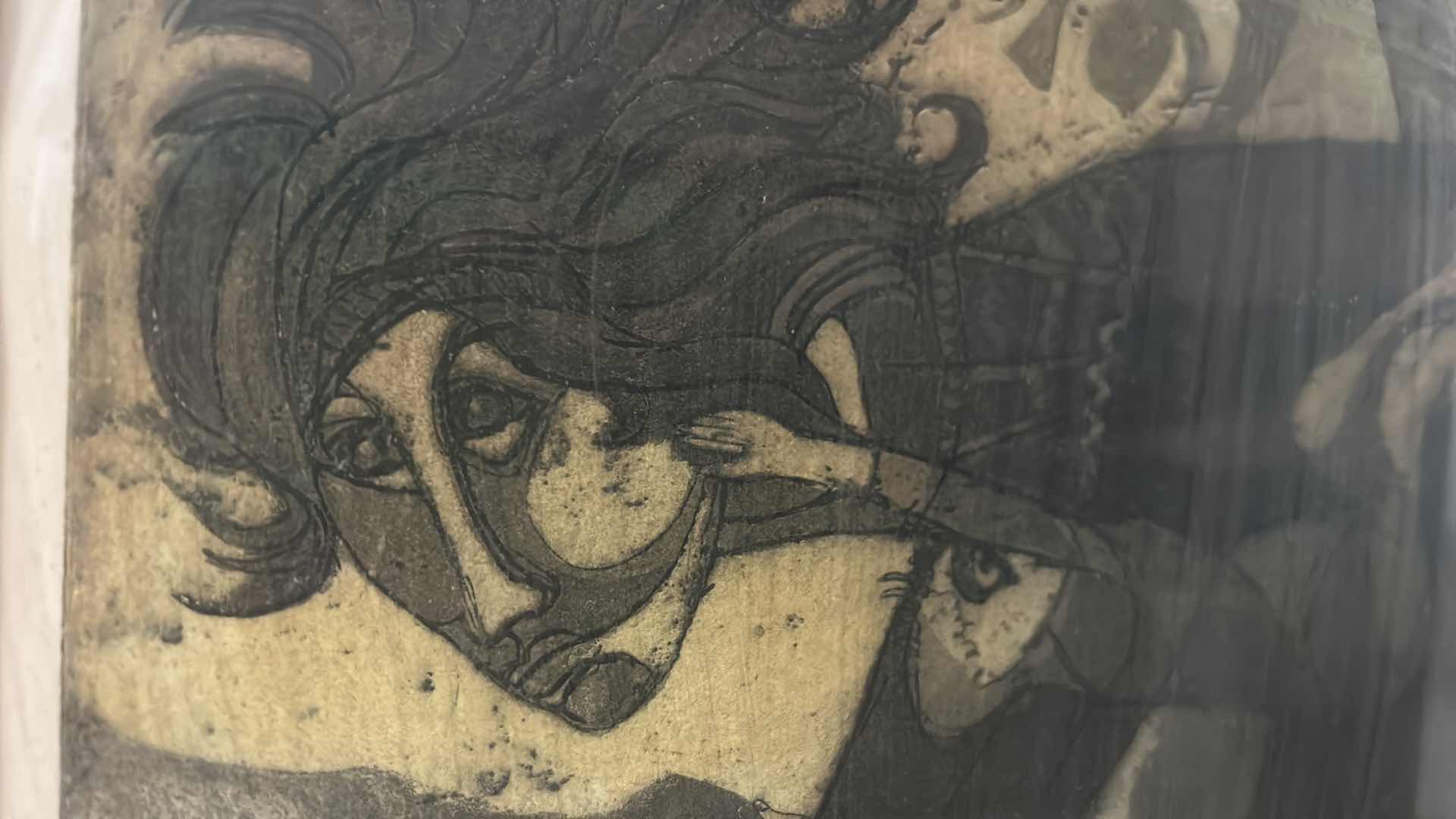 Photo 1 of VINTAGE SIGNED JACK BILANDER ETCHING ARTWORK 20 1/2” x 22 1/2”