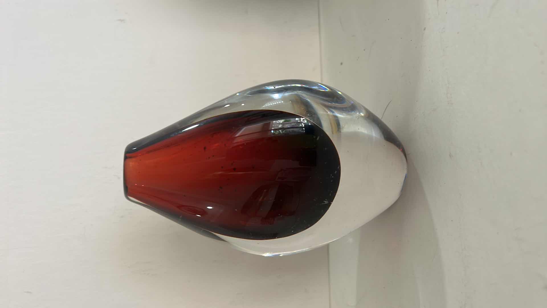 Photo 1 of HAND BLOWN ART GLASS VASE H5.5”