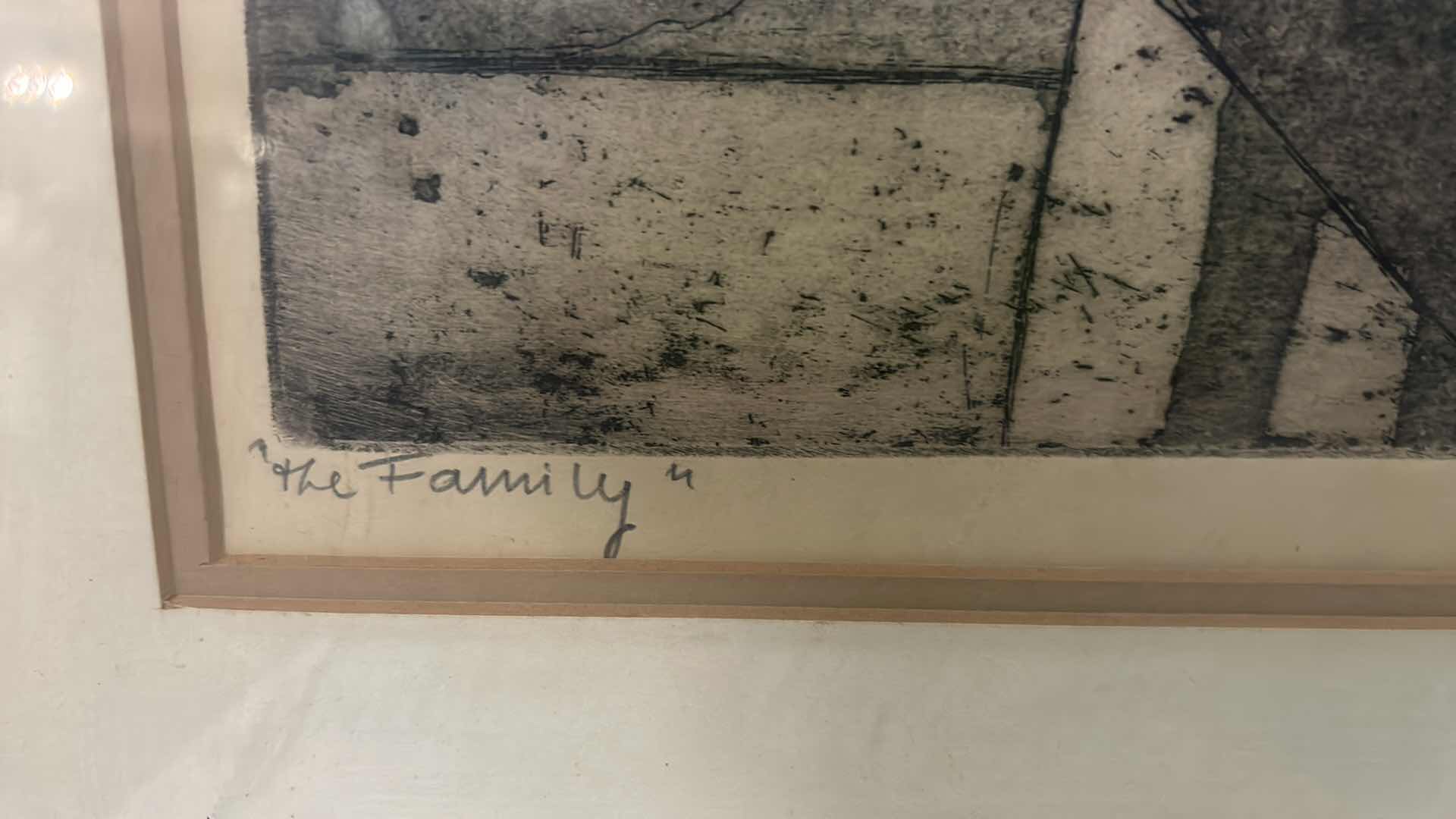 Photo 1 of FRAMED “THE FAMILY” SIGNED JACK BILANDER ETCHING ARTWORK 24 1/2” x 27 1/2”