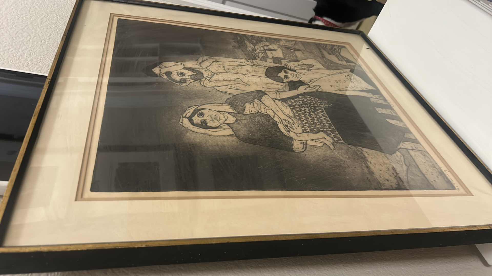 Photo 1 of FRAMED “THE FAMILY” SIGNED JACK BILANDER ETCHING ARTWORK 24 1/2” x 27 1/2”