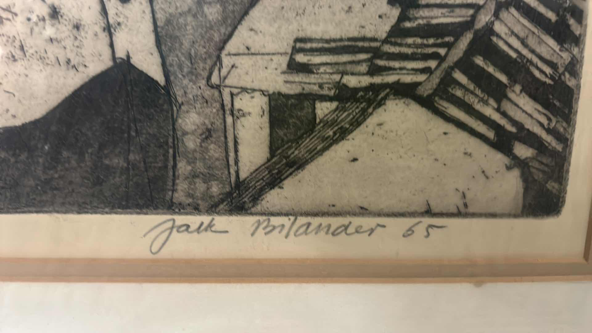 Photo 1 of FRAMED “THE FAMILY” SIGNED JACK BILANDER ETCHING ARTWORK 24 1/2” x 27 1/2”