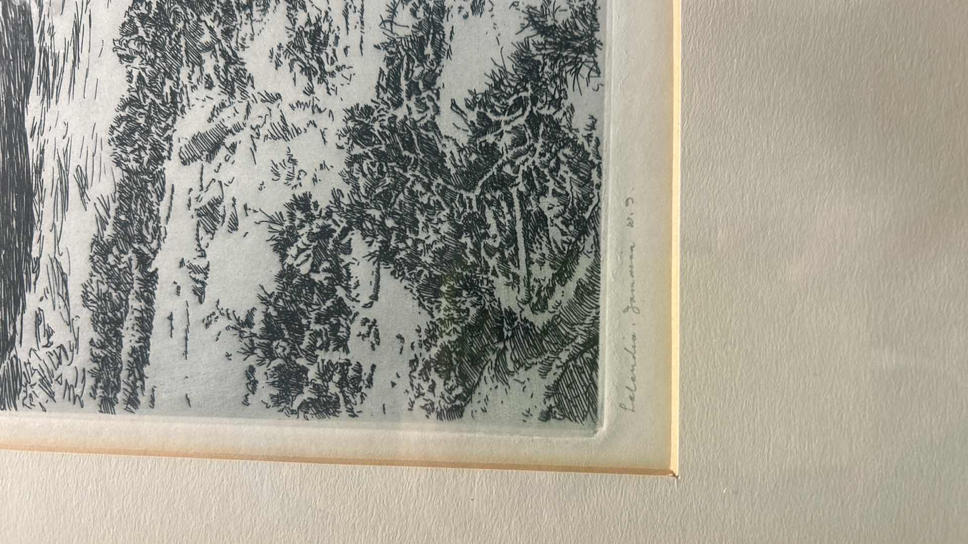 Photo 1 of FRAMED BLACK AND WHITE SIGNED ARTWORK 15 1/4” x 18 3/4”