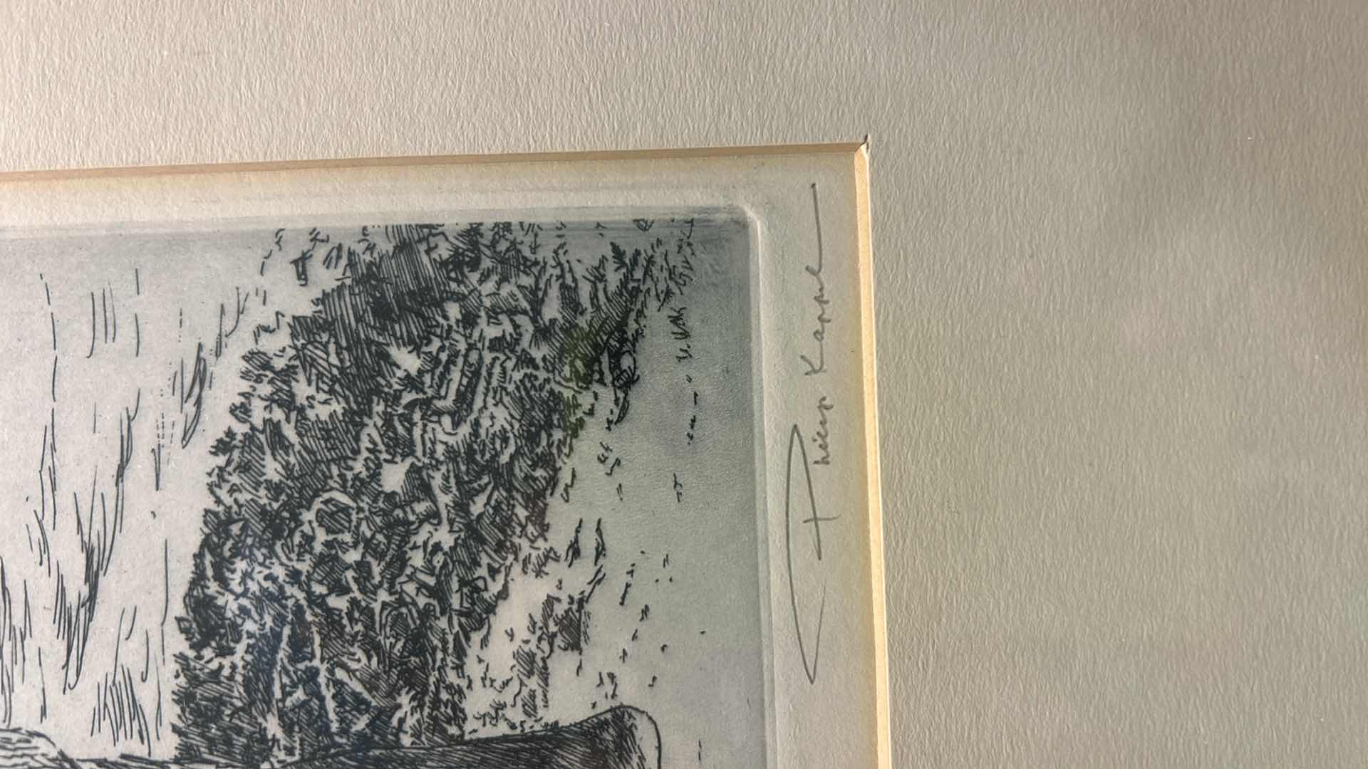 Photo 1 of FRAMED BLACK AND WHITE SIGNED ARTWORK 15 1/4” x 18 3/4”