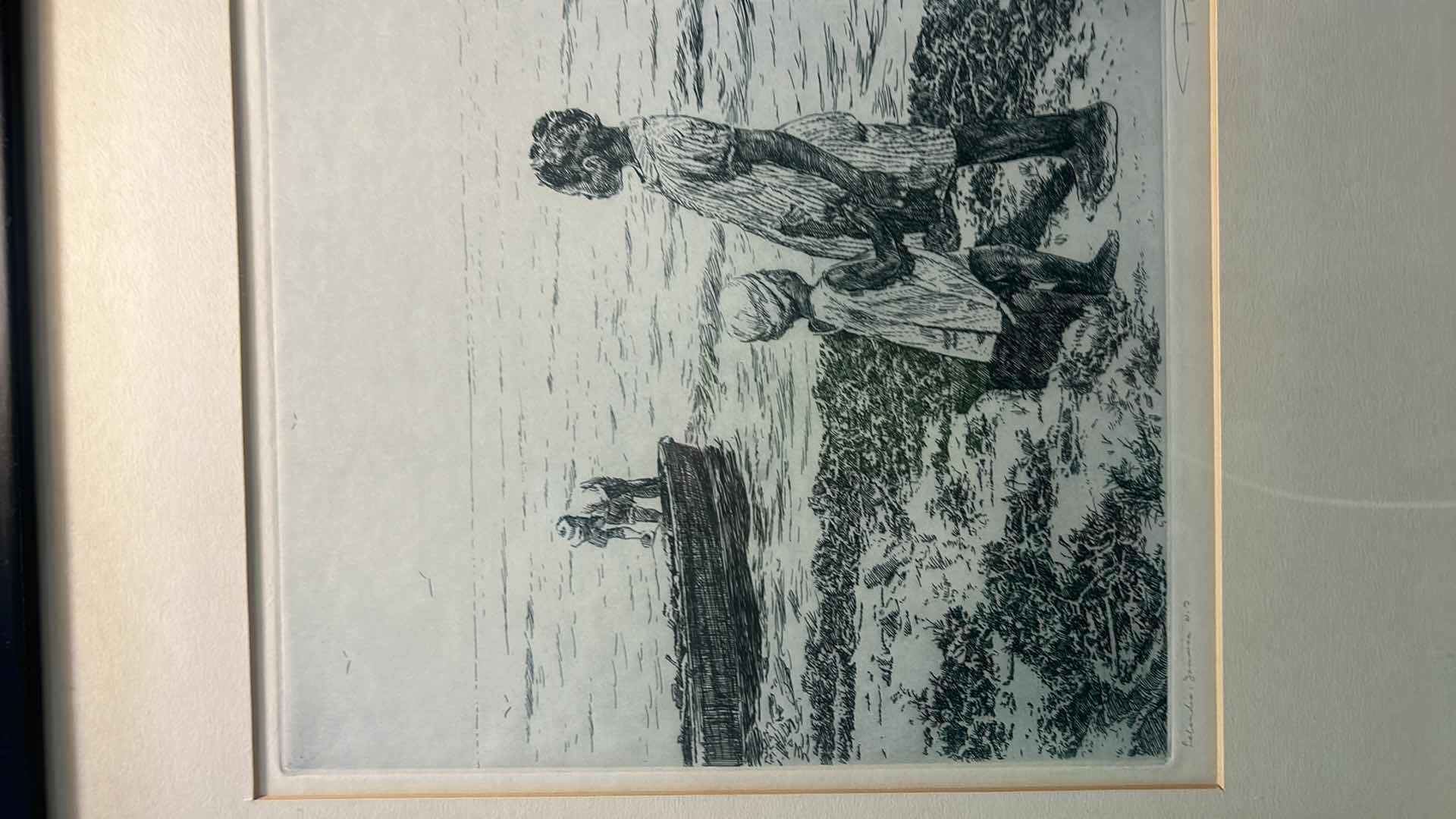 Photo 1 of FRAMED BLACK AND WHITE SIGNED ARTWORK 15 1/4” x 18 3/4”