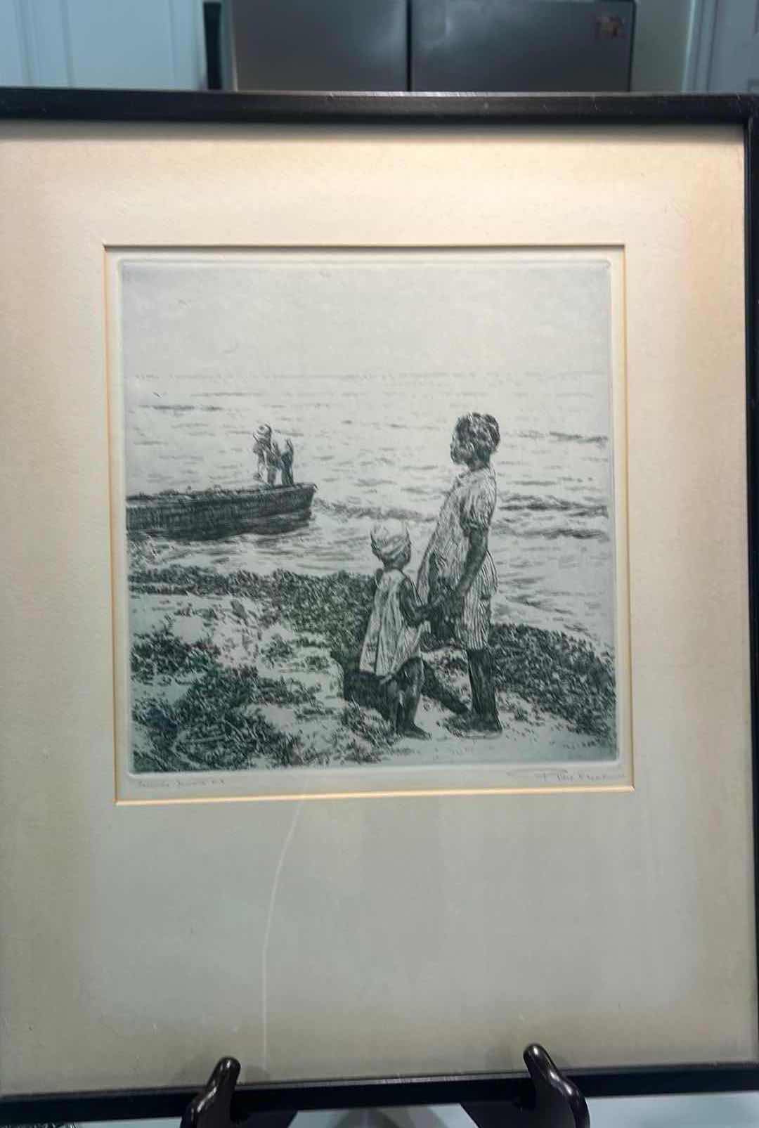 Photo 1 of FRAMED BLACK AND WHITE SIGNED ARTWORK 15 1/4” x 18 3/4”