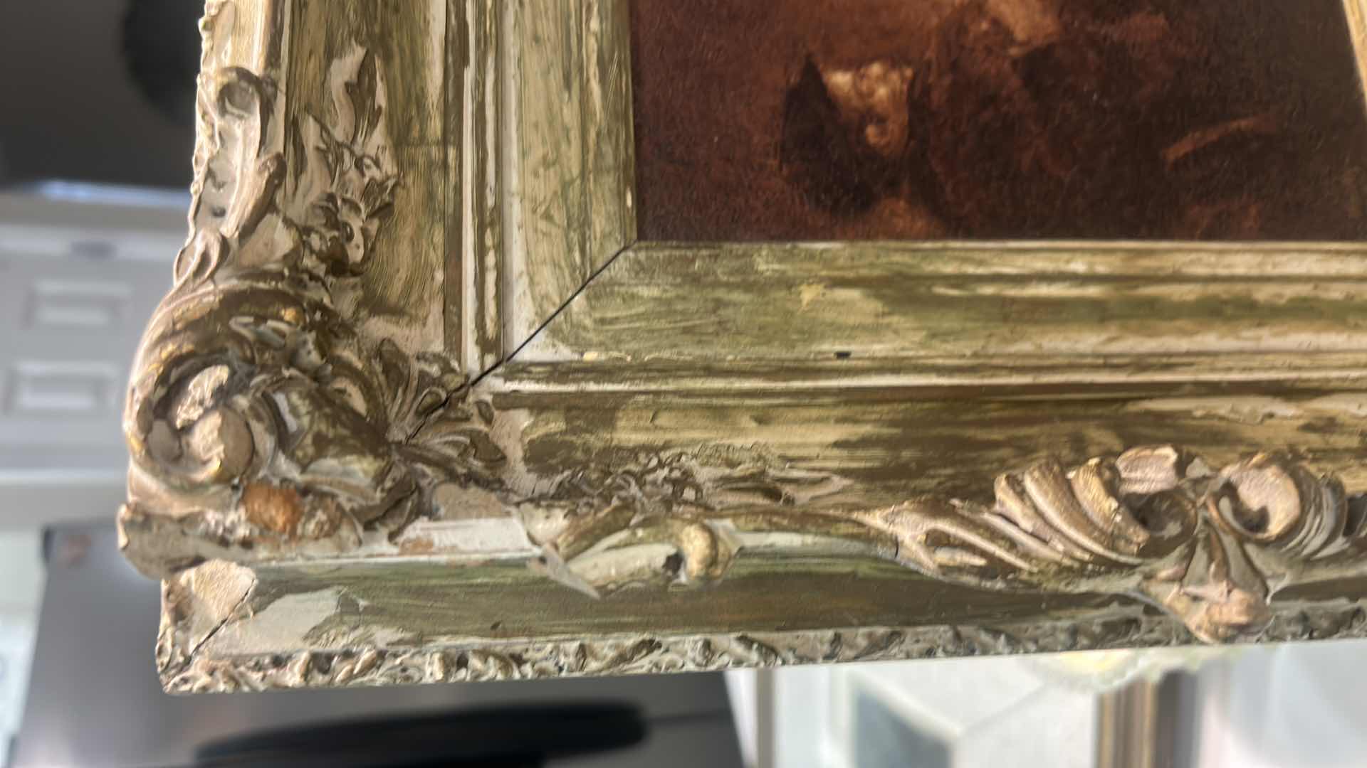 Photo 1 of ANTIQUE ORNATELY FRAMED SIGNED ARTWORK 18 1/2” x 13 1/2