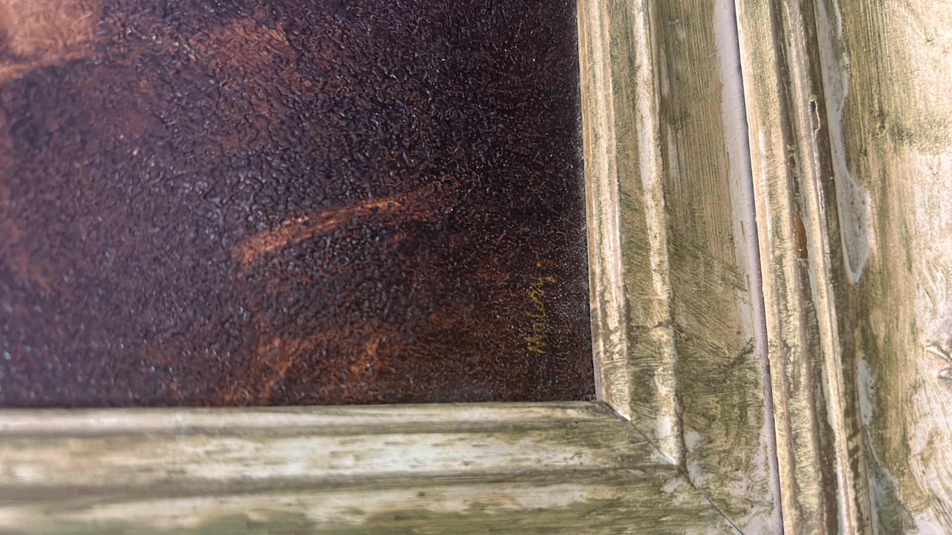 Photo 1 of ANTIQUE ORNATELY FRAMED SIGNED ARTWORK 18 1/2” x 13 1/2