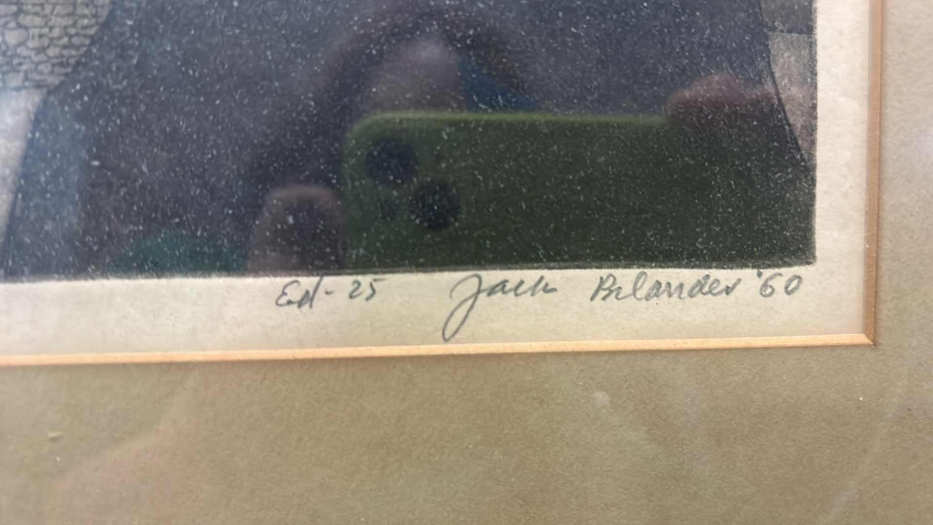 Photo 1 of VINTAGE FRAMED “ WOMANS HEAD” ORIGINAL ETCHING BY JACK BILANDER, SIGNED ARTWORK 12 1/4” x 14 1/4”