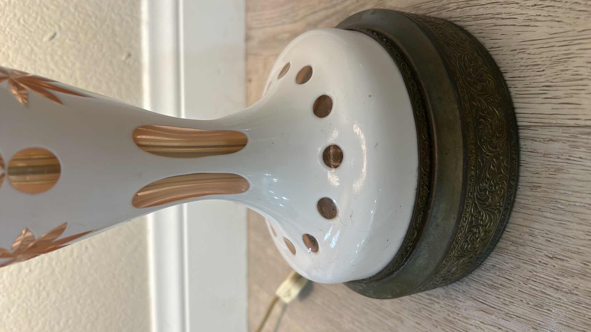 Photo 3 of VINTAGE GLASS HURRICANE LAMP H31”