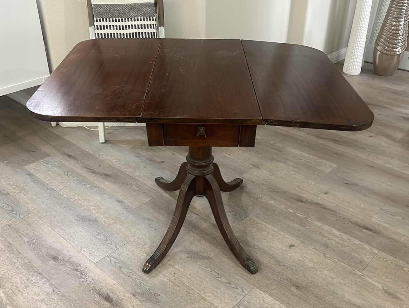 Photo 1 of VINTAGE WOOD FOLDING TABLE EXPANDED 44” x 34 x 29.25”