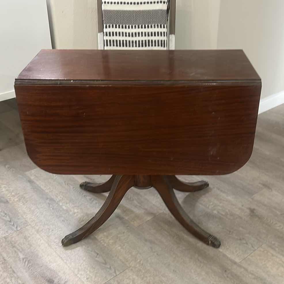 Photo 1 of VINTAGE WOOD FOLDING TABLE EXPANDED 44” x 34 x 29.25”