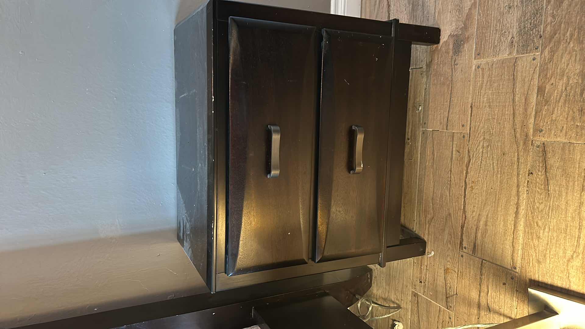View 7 of BLACK WOOD 2 DRAWER NIGHT STAND 26 1/2“ x 16“ x H26 1/2 “