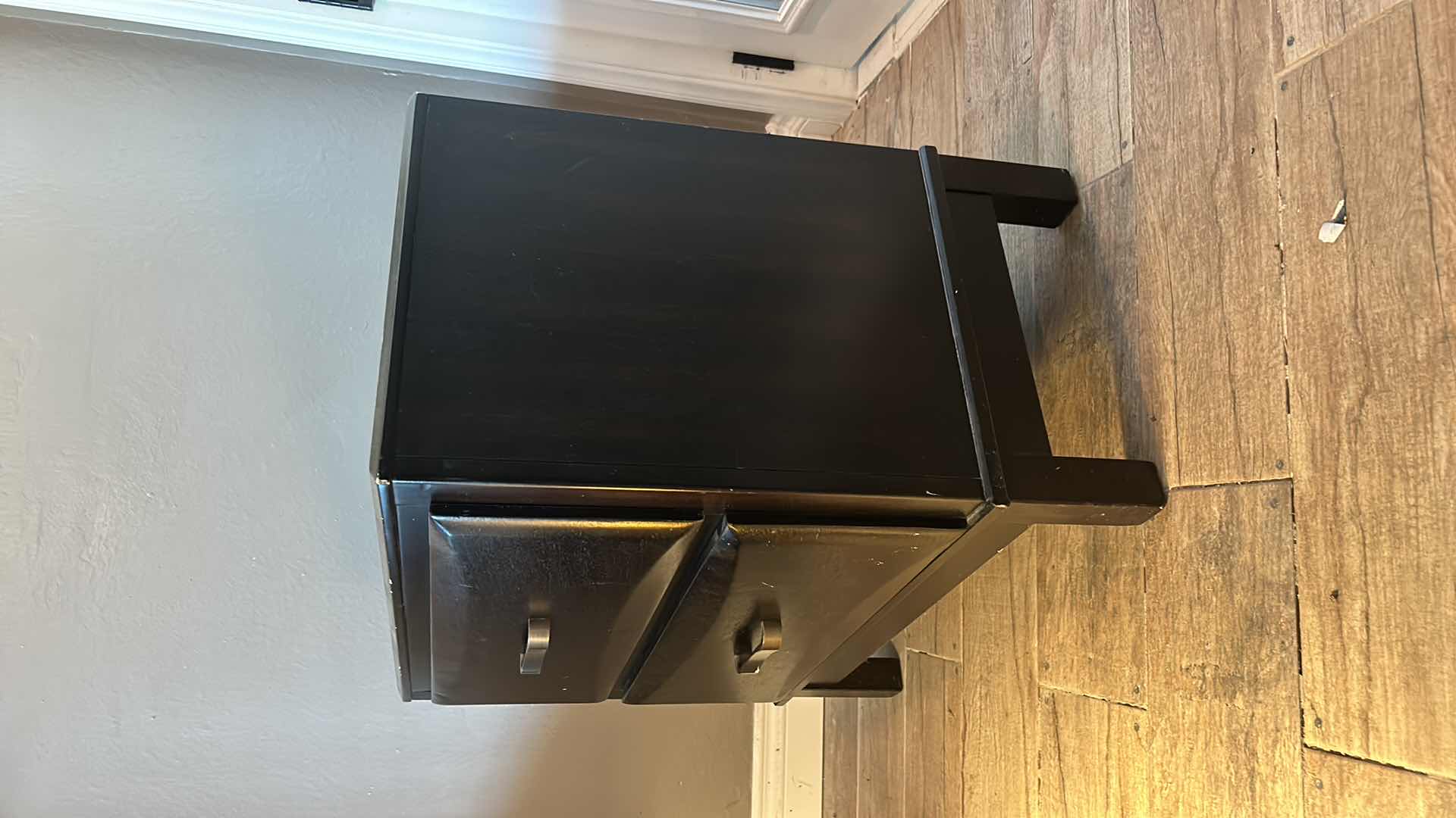 View 5 of BLACK WOOD 2 DRAWER NIGHT STAND 26 1/2“ x 16“ x H26 1/2 “