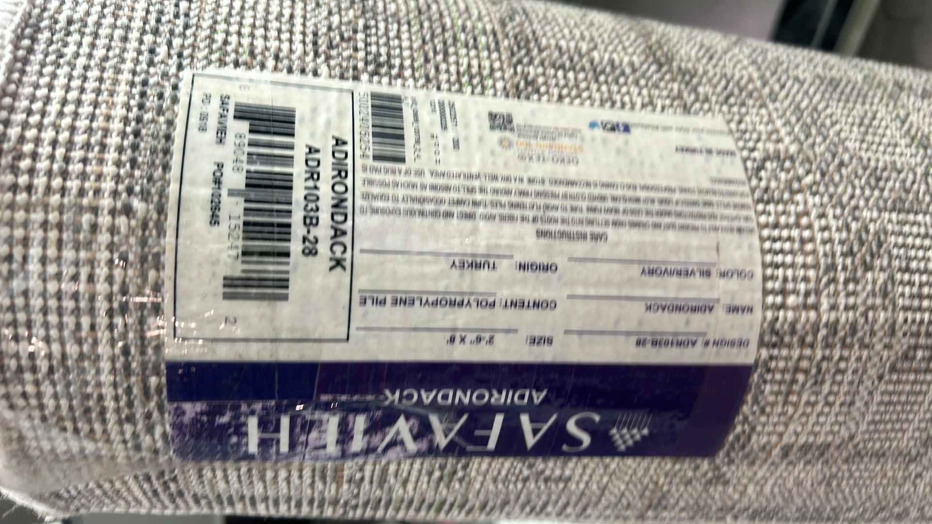 Photo 1 of 
 SAFAVIE ADIRONDACK CARPET RUNNER IVORY/GRAY ADR103B-28  DIMENSIONS 2.6” X 8”