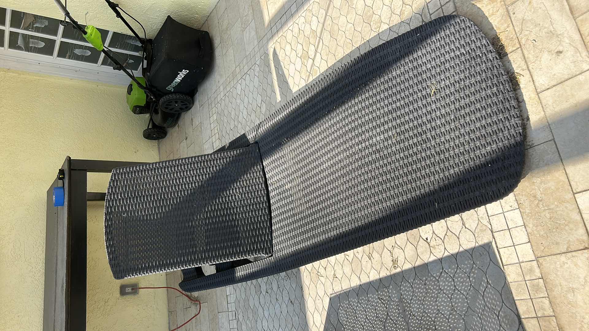 Photo 1 of OUTDOOR FAUX RATTAN LOUNGE CHAIR, ADJUSTABLE.