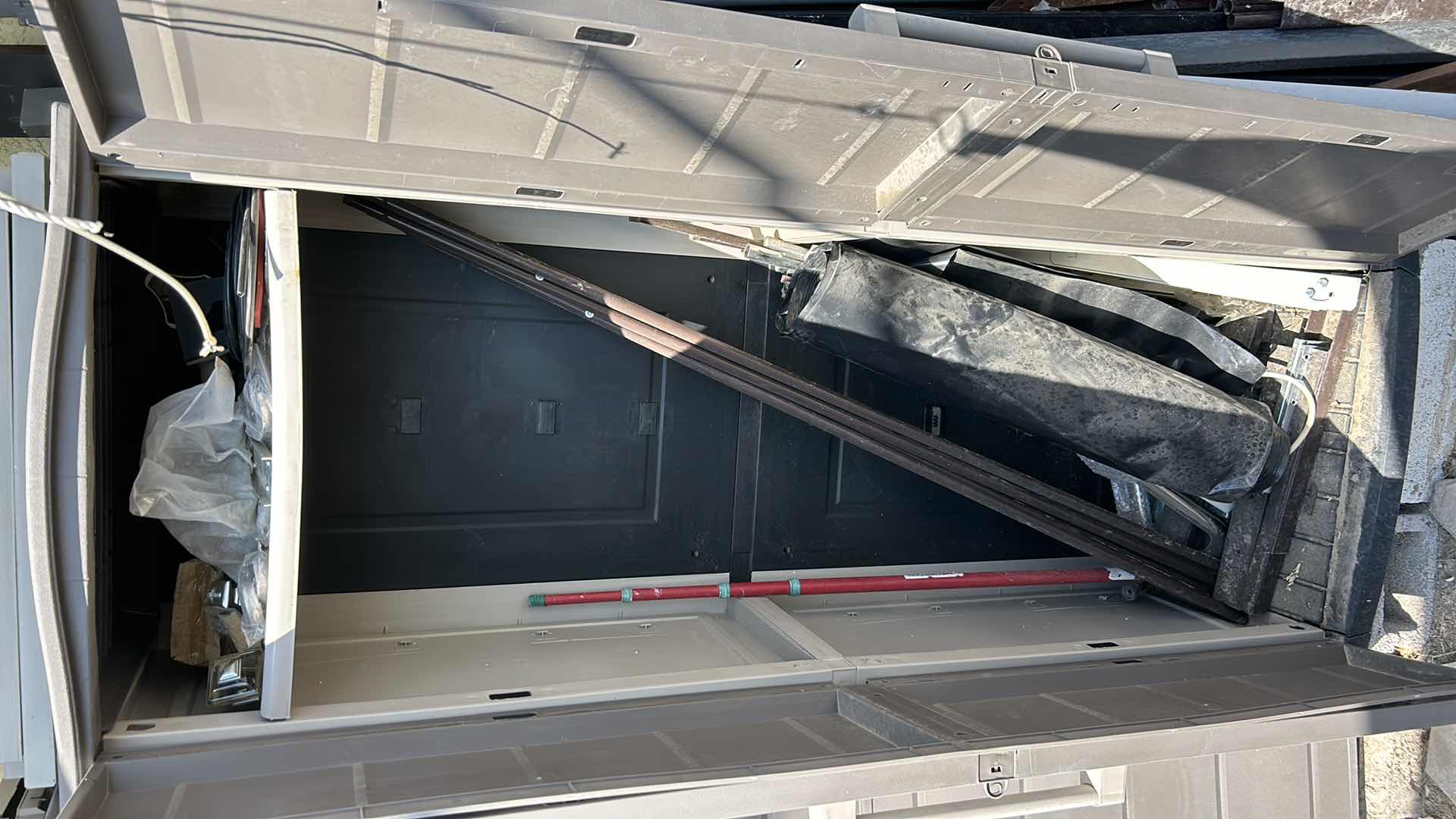 Photo 1 of OUTDOOR STORAGE SHED WITH CONTENTS 26” x18 1/2“ x H6‘