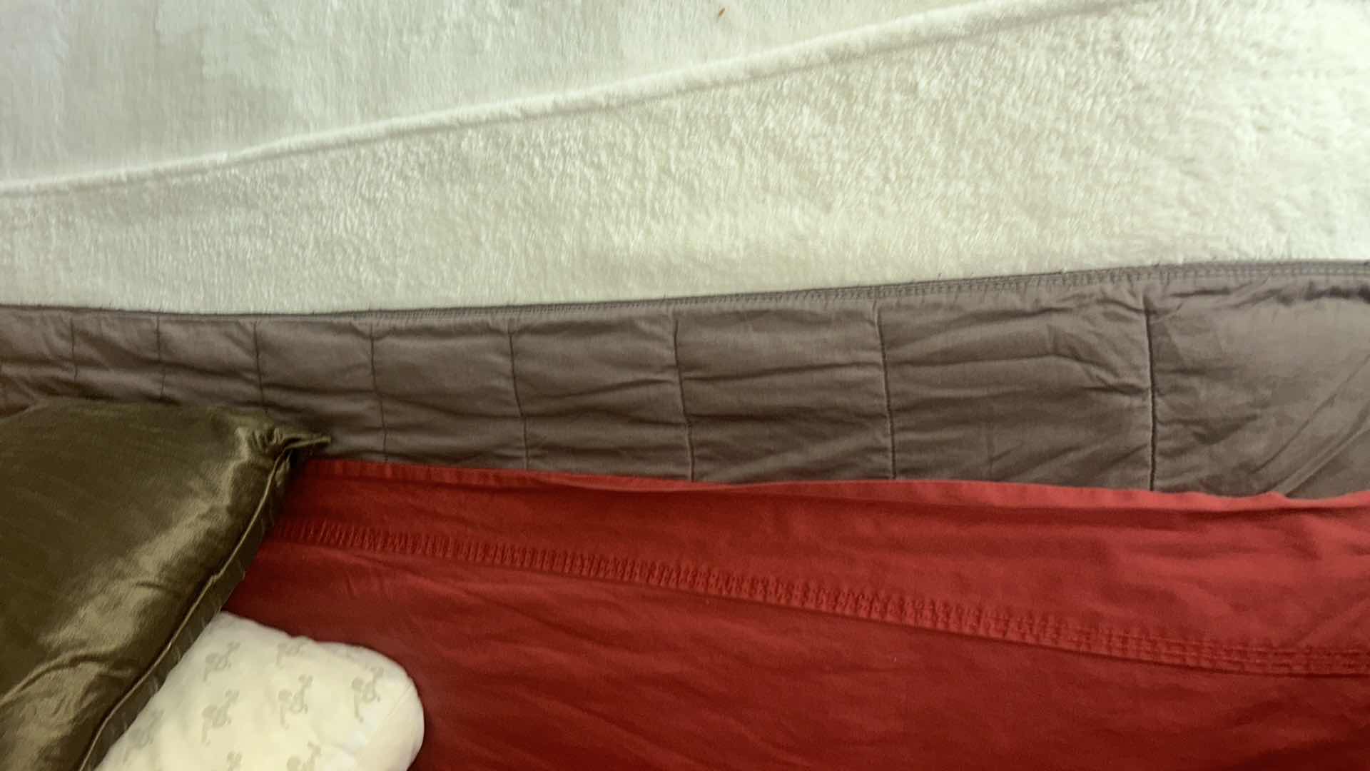 Photo 1 of BED ENSEMBLE- BLANKET,  SHEETS  AND 10 PILLOWS - CAL KING