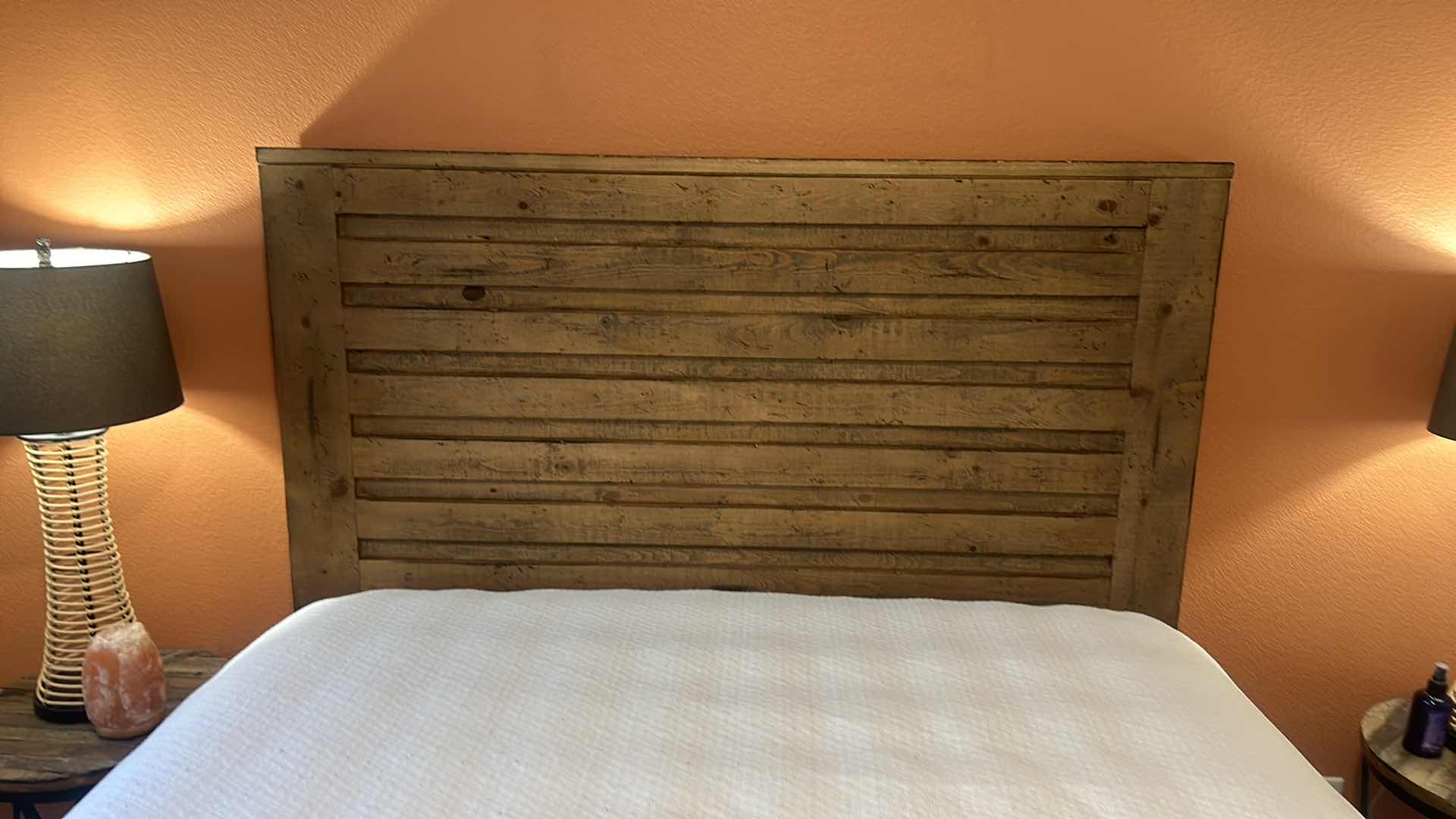 Photo 1 of KNOTTY WOOD QUEEN PLATFORM BED FRAME 63" X 88.5"  H61" (MATTRESS SOLD SEPARATELY)