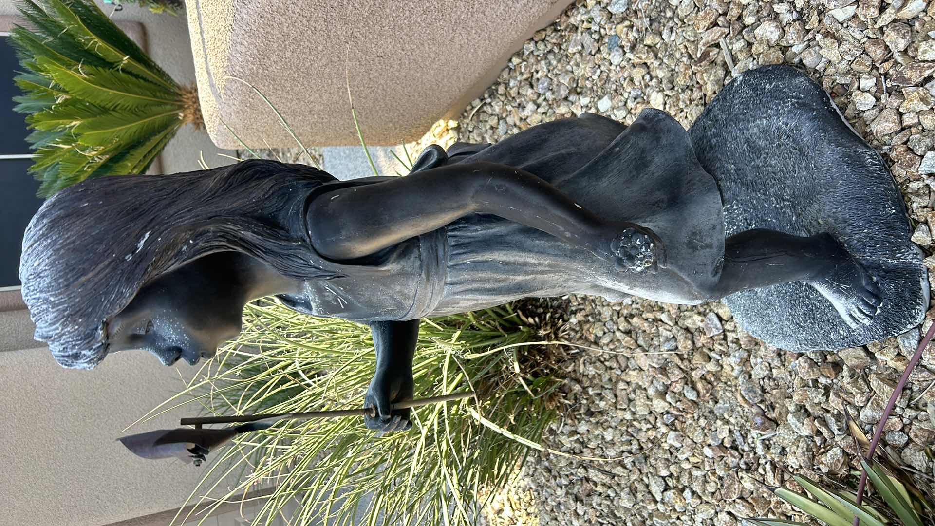 Photo 1 of LIGHTWEIGHT RESIN  "LITTLE GIRL BLOWING PINWHEEL" STATUE H40"