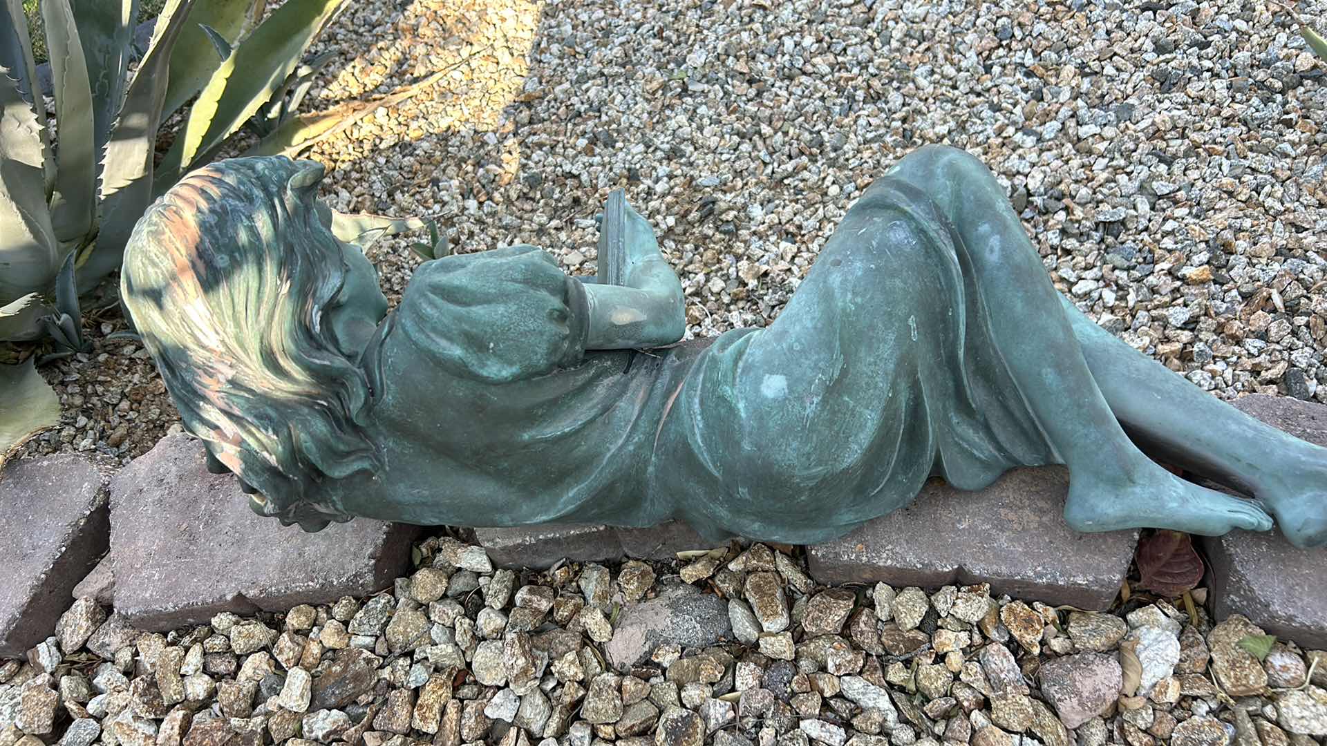 Photo 1 of OUTDOOR DECOR - CERAMIC YOUNG WOMAN READING BOOK 35" X H1'.