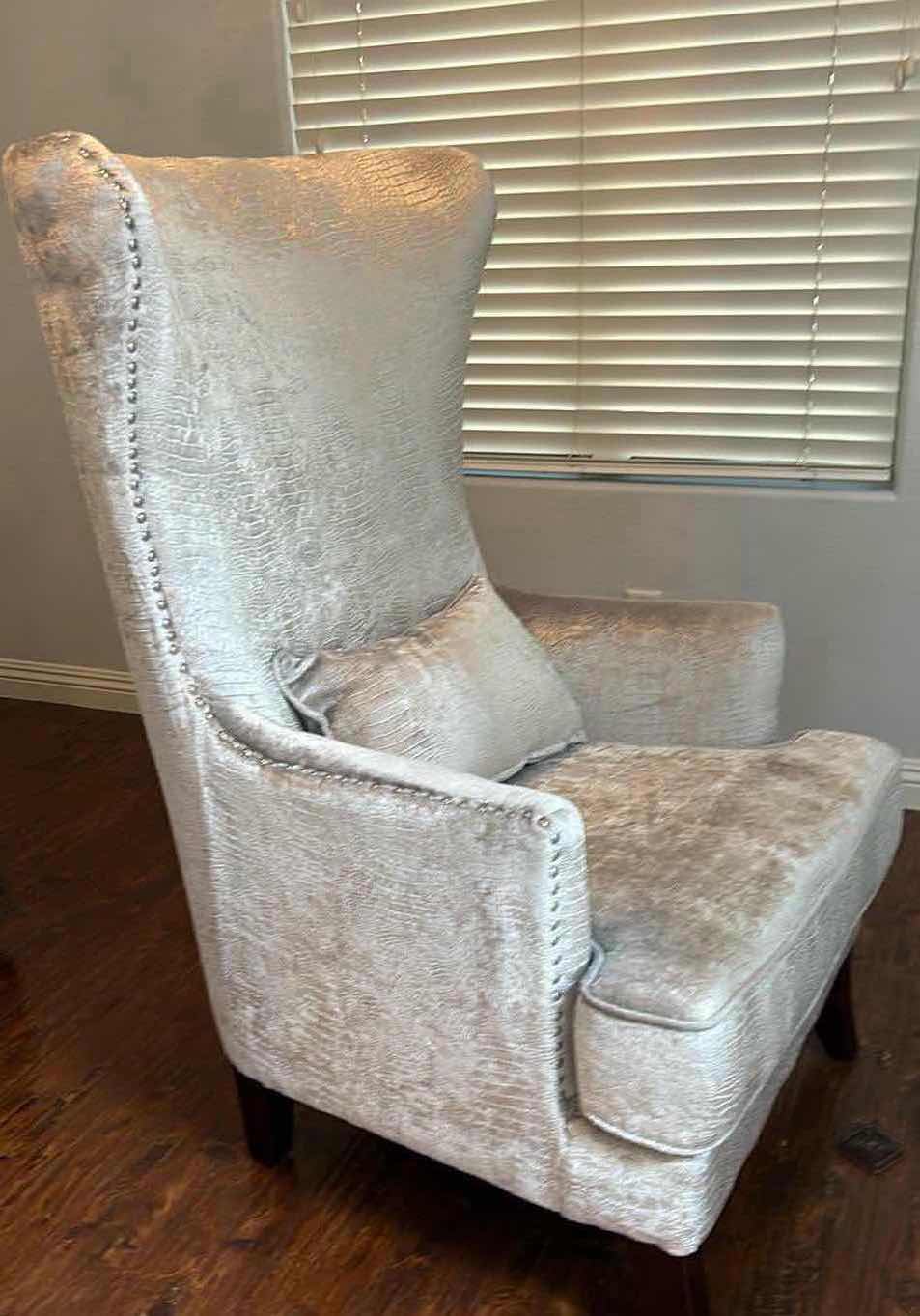 Photo 1 of BRISTOL TALL SILVER/GREY WINGBACK CHAIR