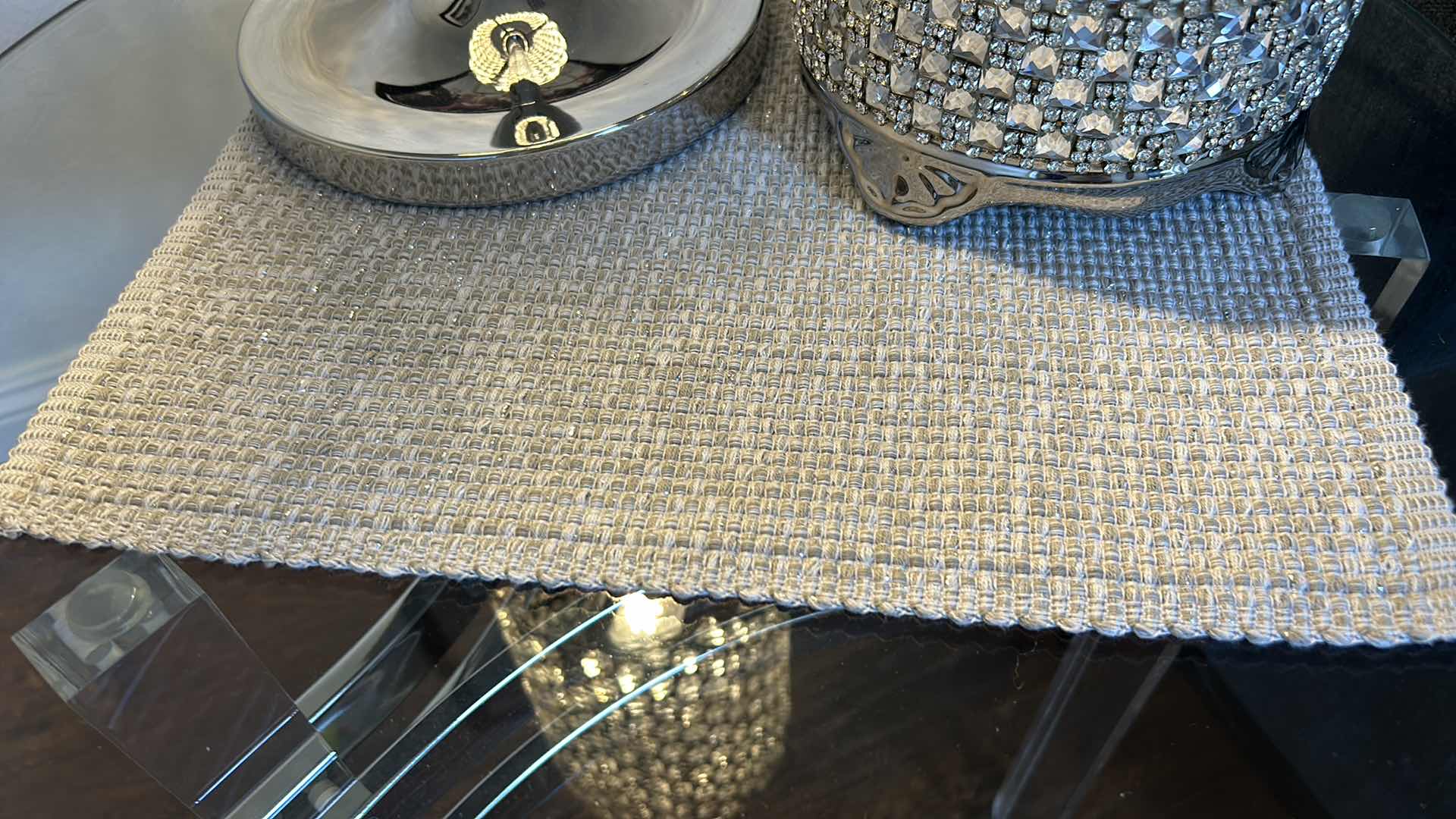 Photo 1 of JEWELED LAMP H25" & COVERED DISH