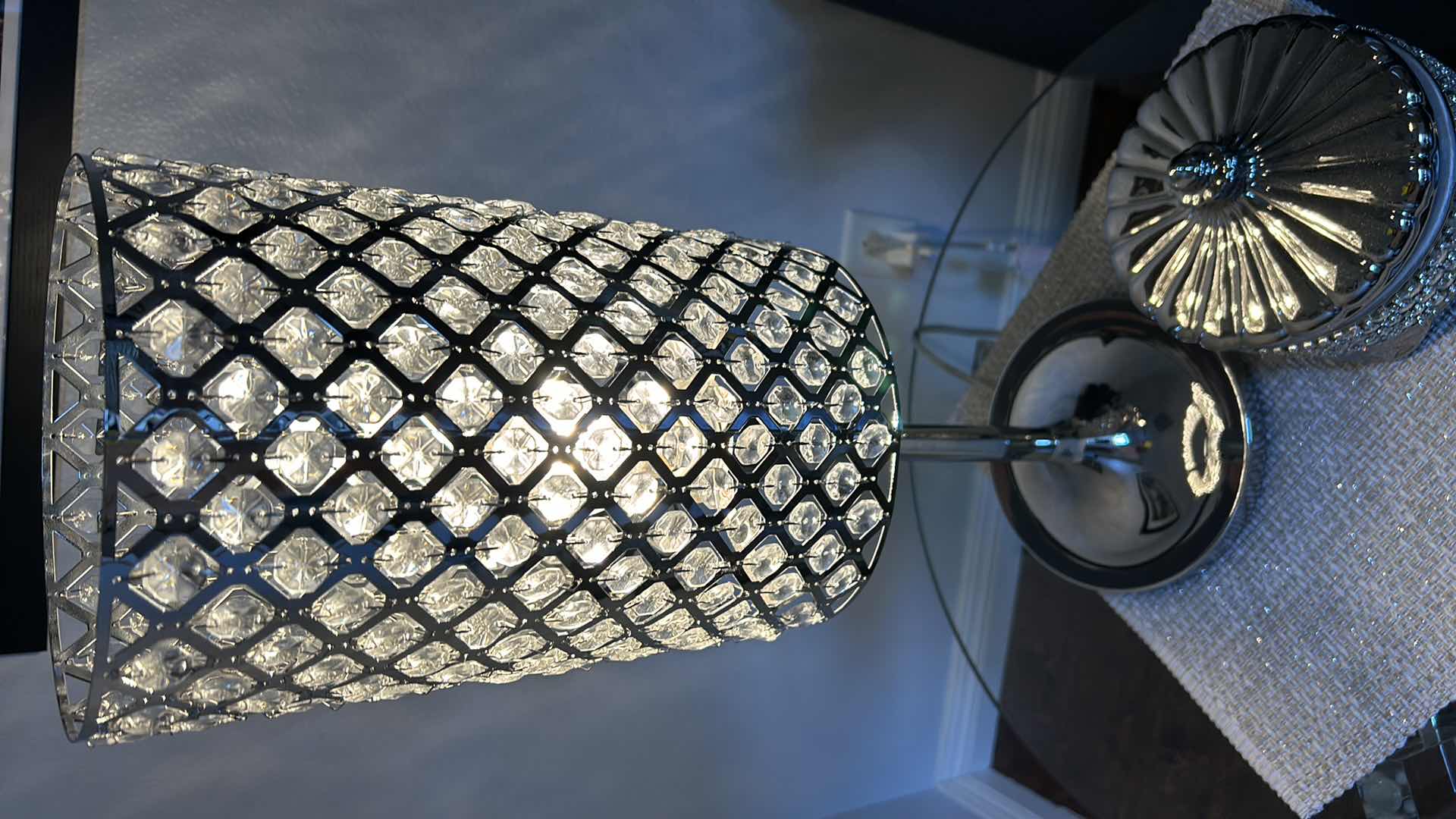 Photo 1 of JEWELED LAMP H25" & COVERED DISH
