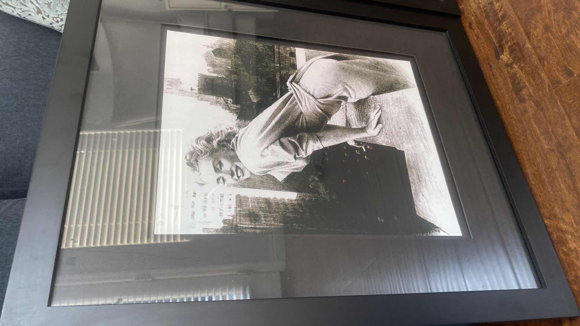 Photo 1 of 2-BLACK FRAMED MARILYN & SOPHIA LOREN PRINT ARTWORK 18” x 22 1/2”