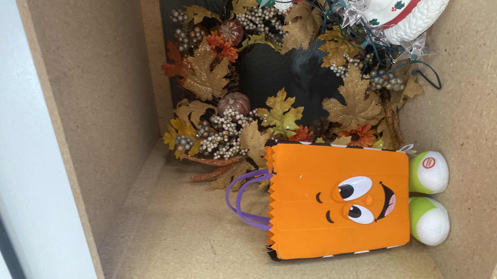 Photo 1 of GARAGE CABINET SHELF - 7 HOLIDAY WREATH CERAMIC SANTAS & VILLAGE SHACK & LODGE