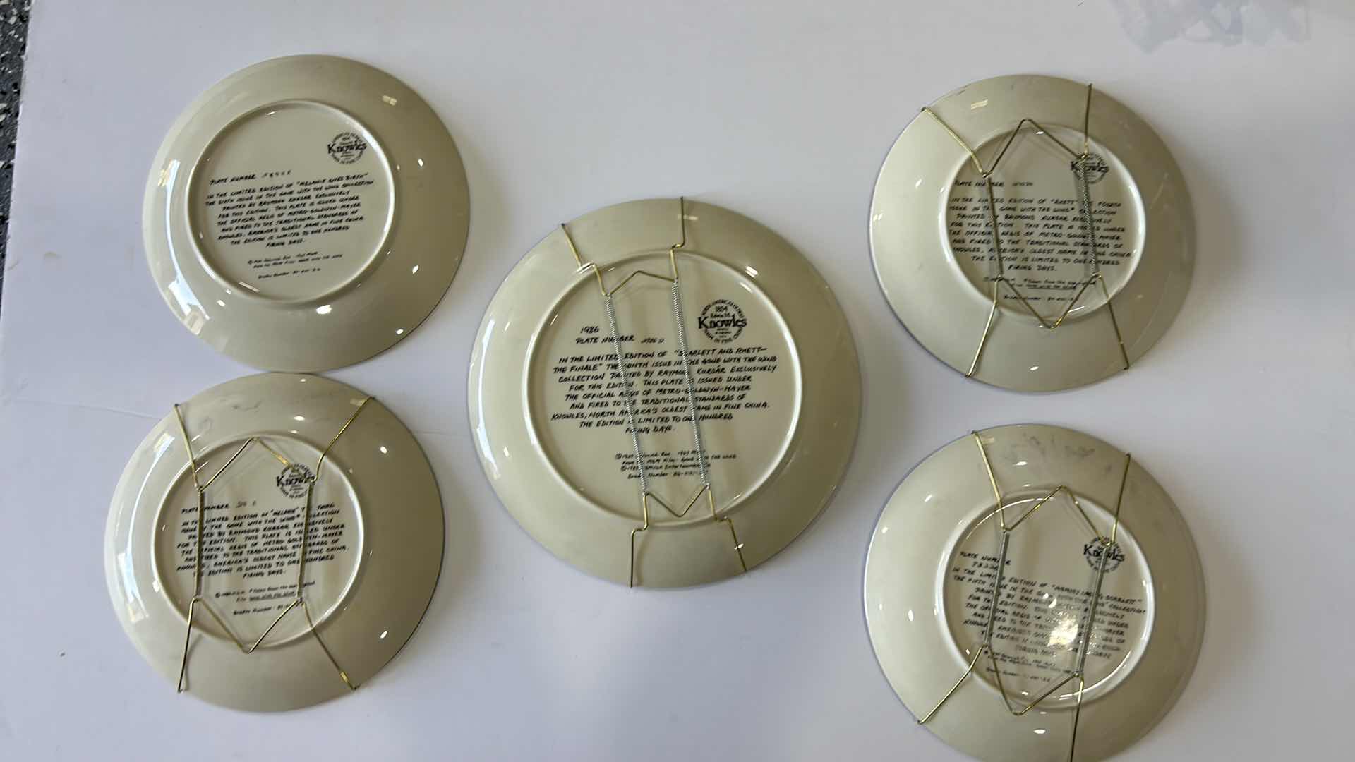 Photo 1 of 5 - NUMBERED. COLLECTIBLE. GONE WITH THE WIND. PLATES. LIMITED EDITION.