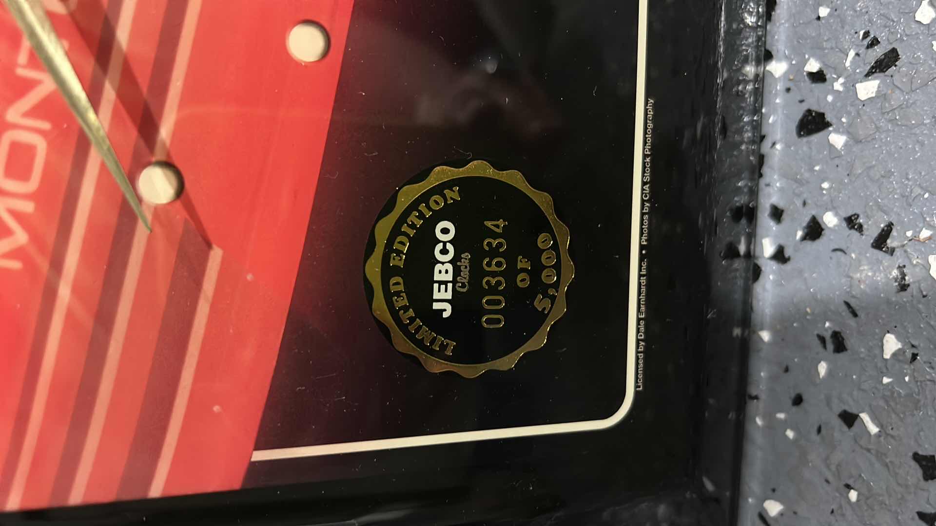 Photo 4 of DALE EARNHARDT COLLECTIBLE MEMORABILIA, CLOCK 11 1/2” x  H23”