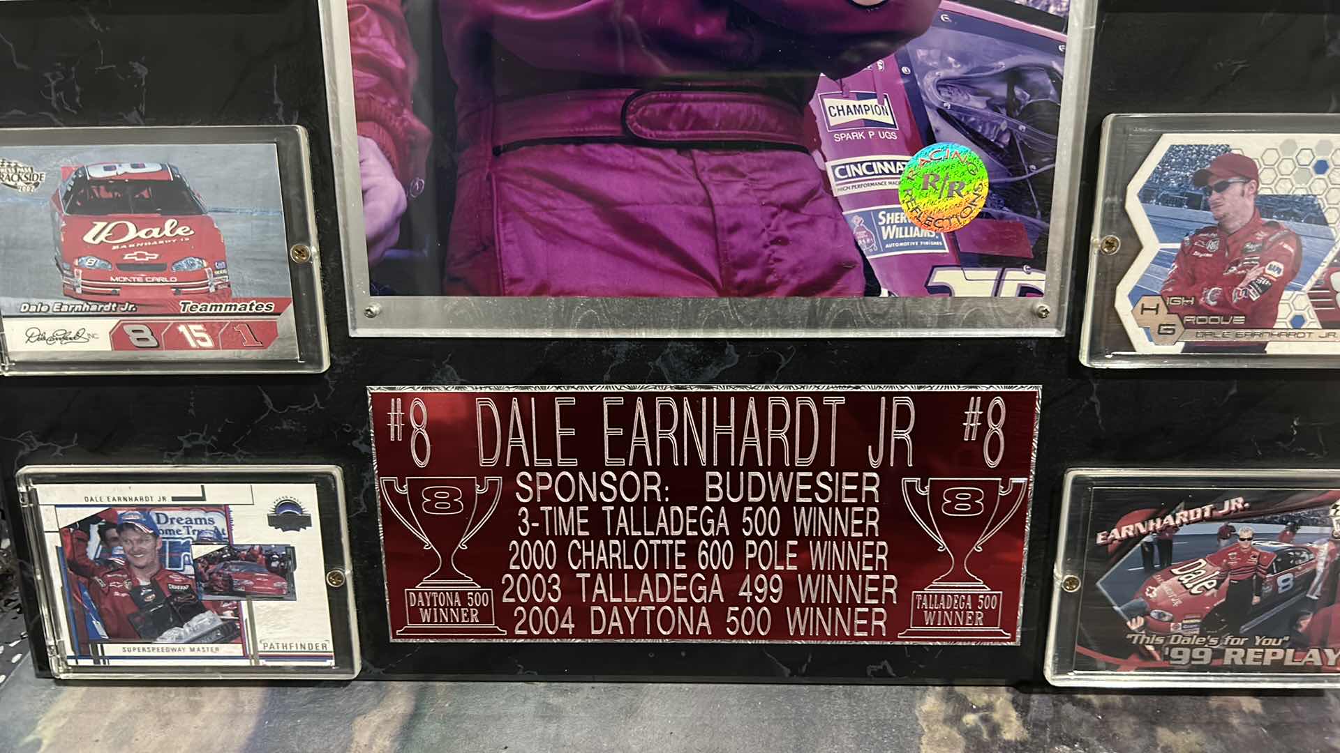 Photo 1 of DALE EARNHARDT COLLECTIBLE MEMORABILIA, SPORTS CARDS, AND MORE. 18“ x H16“