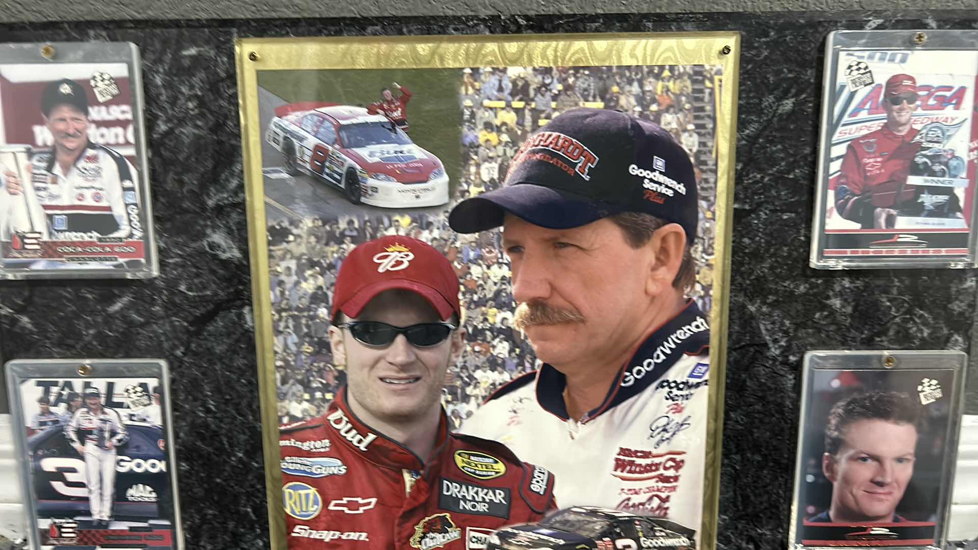 Photo 1 of DALE EARNHARDT COLLECTIBLE MEMORABILIA, SPORTS CARDS, AND MORE. 18“ x H16“