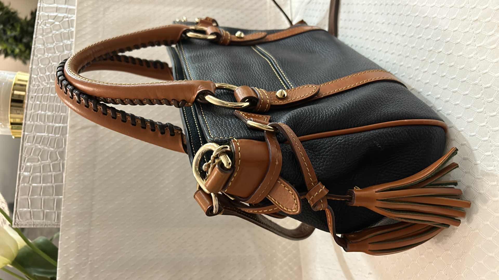 Photo 2 of DOONEY AND BURKE HANDBAG AND KEYCHAIN.