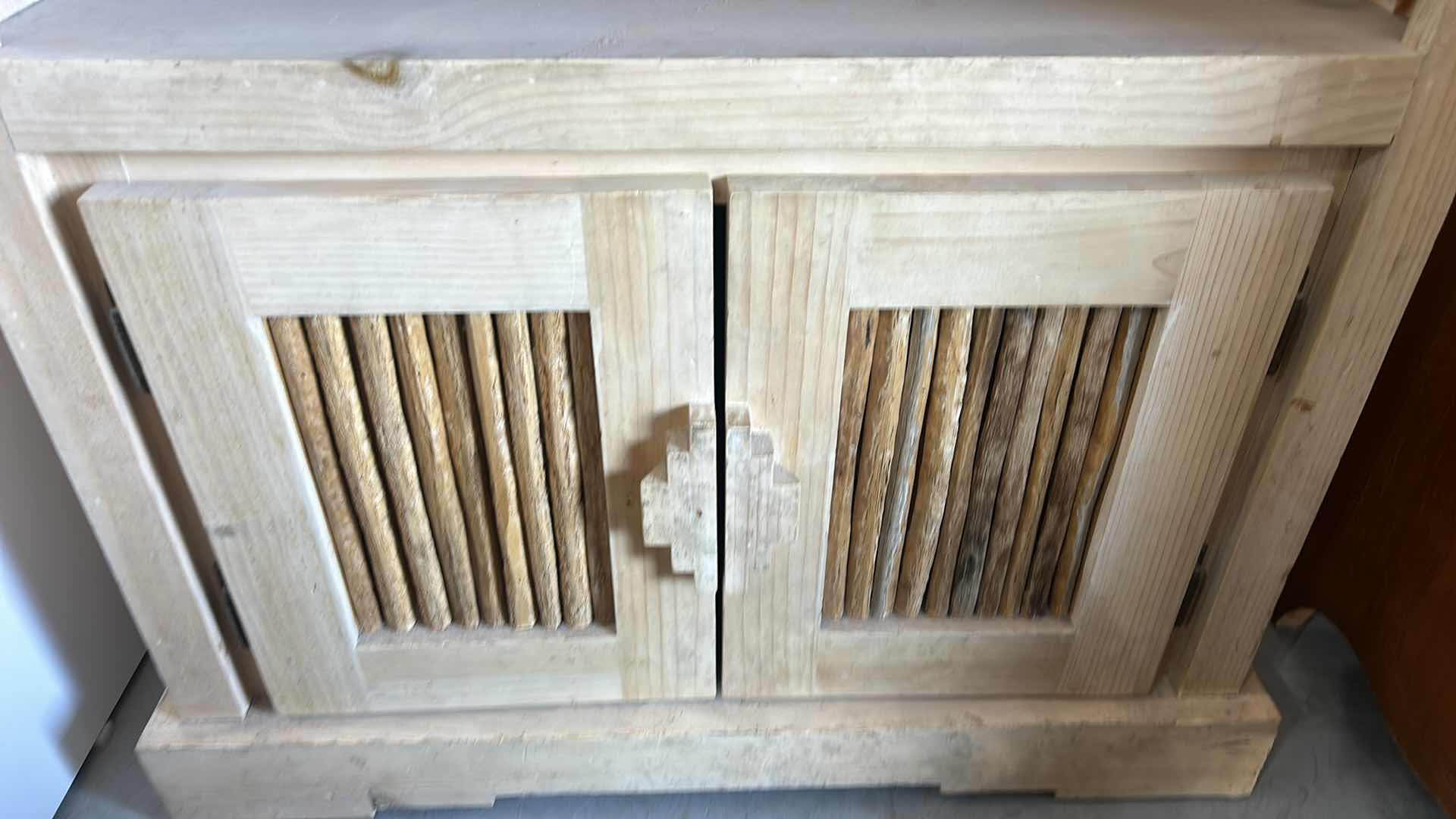 Photo 1 of HOME FURNISHINGS - RAW WOOD RUSTIC CABINET-TV STAND 27” X 16 1?2” X H26”.