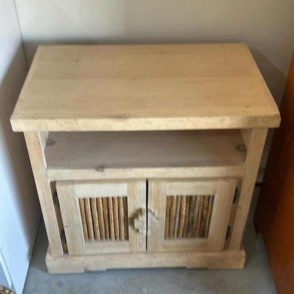 Photo 1 of HOME FURNISHINGS - RAW WOOD RUSTIC CABINET-TV STAND 27” X 16 1?2” X H26”.