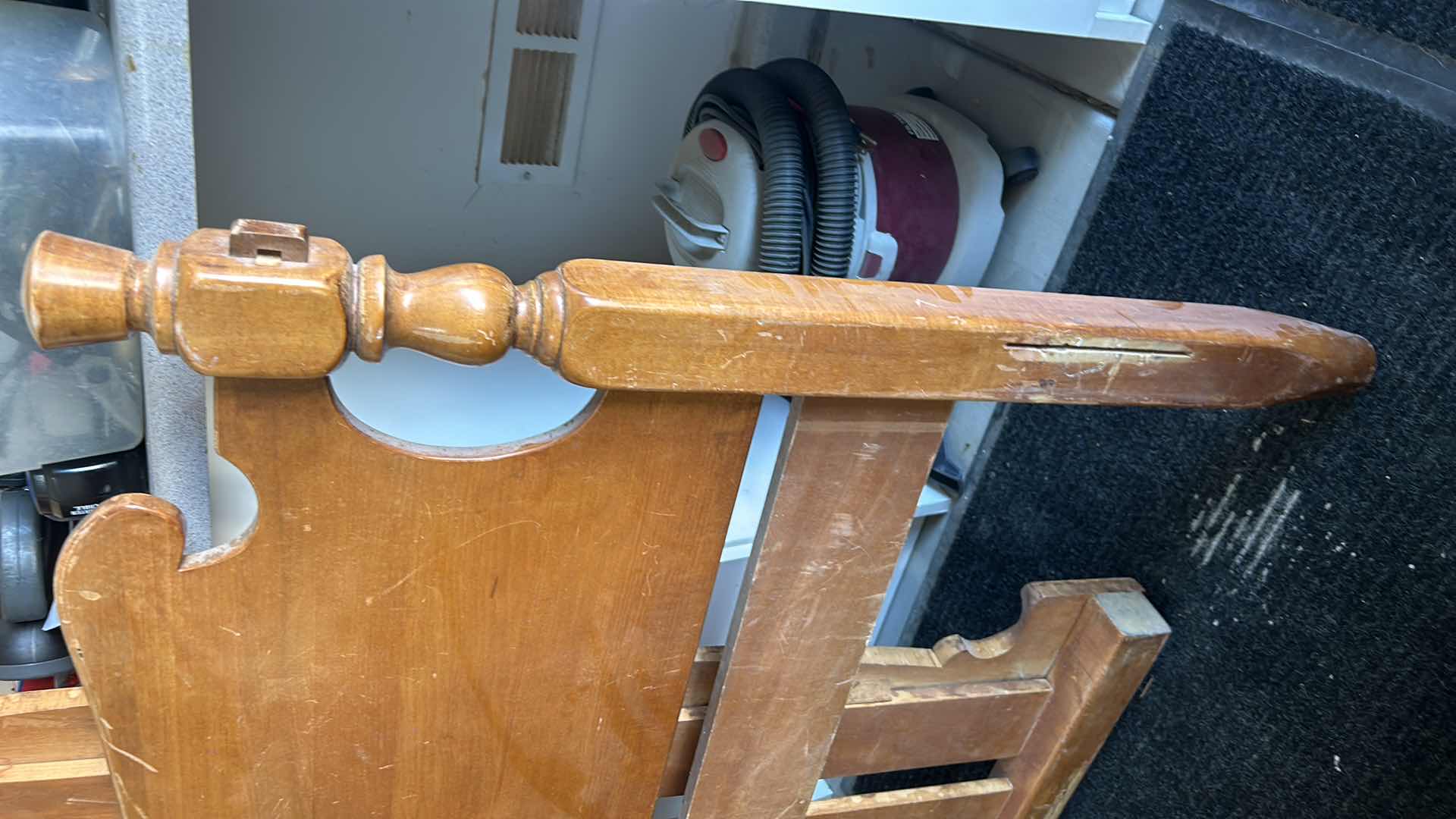 Photo 1 of HOME FURNISHINGS - VINTAGE, WOOD, FULL/QUEEN, BED FRAME, AND FOOTBOARD. 58” x H40”