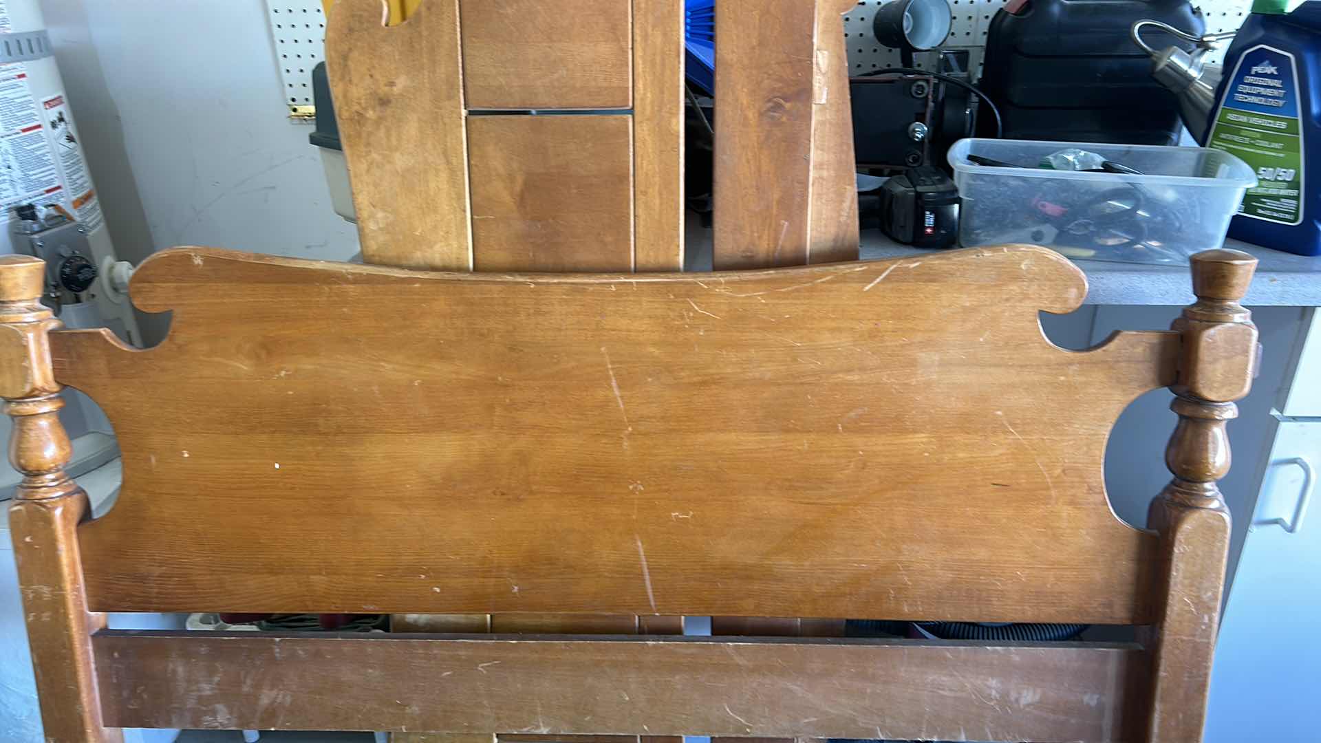 Photo 1 of HOME FURNISHINGS - VINTAGE, WOOD, FULL/QUEEN, BED FRAME, AND FOOTBOARD. 58” x H40”